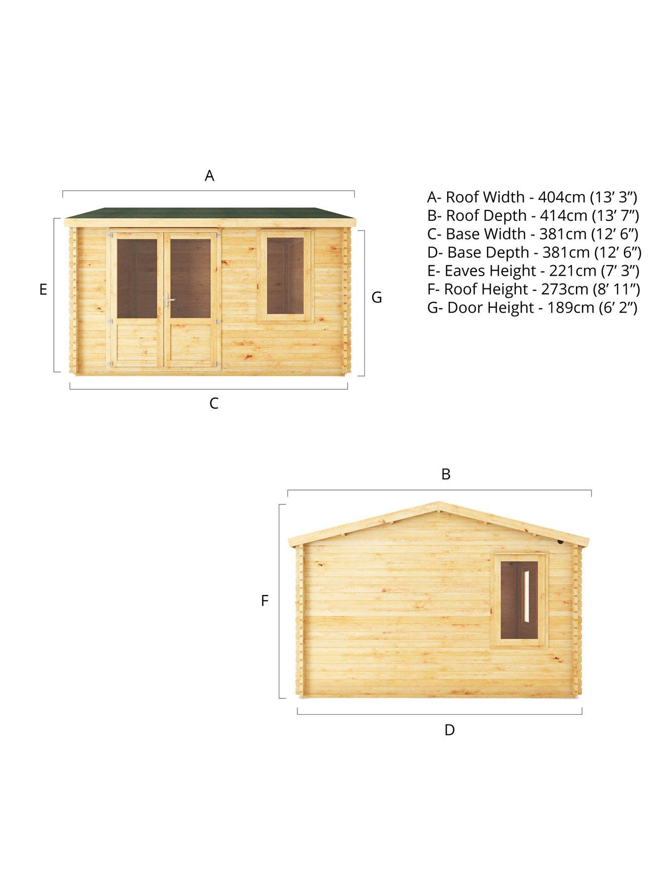 Image 7 of 7 of MERCIA 4m x 4m Home Office Elite Log Cabin (28mm)