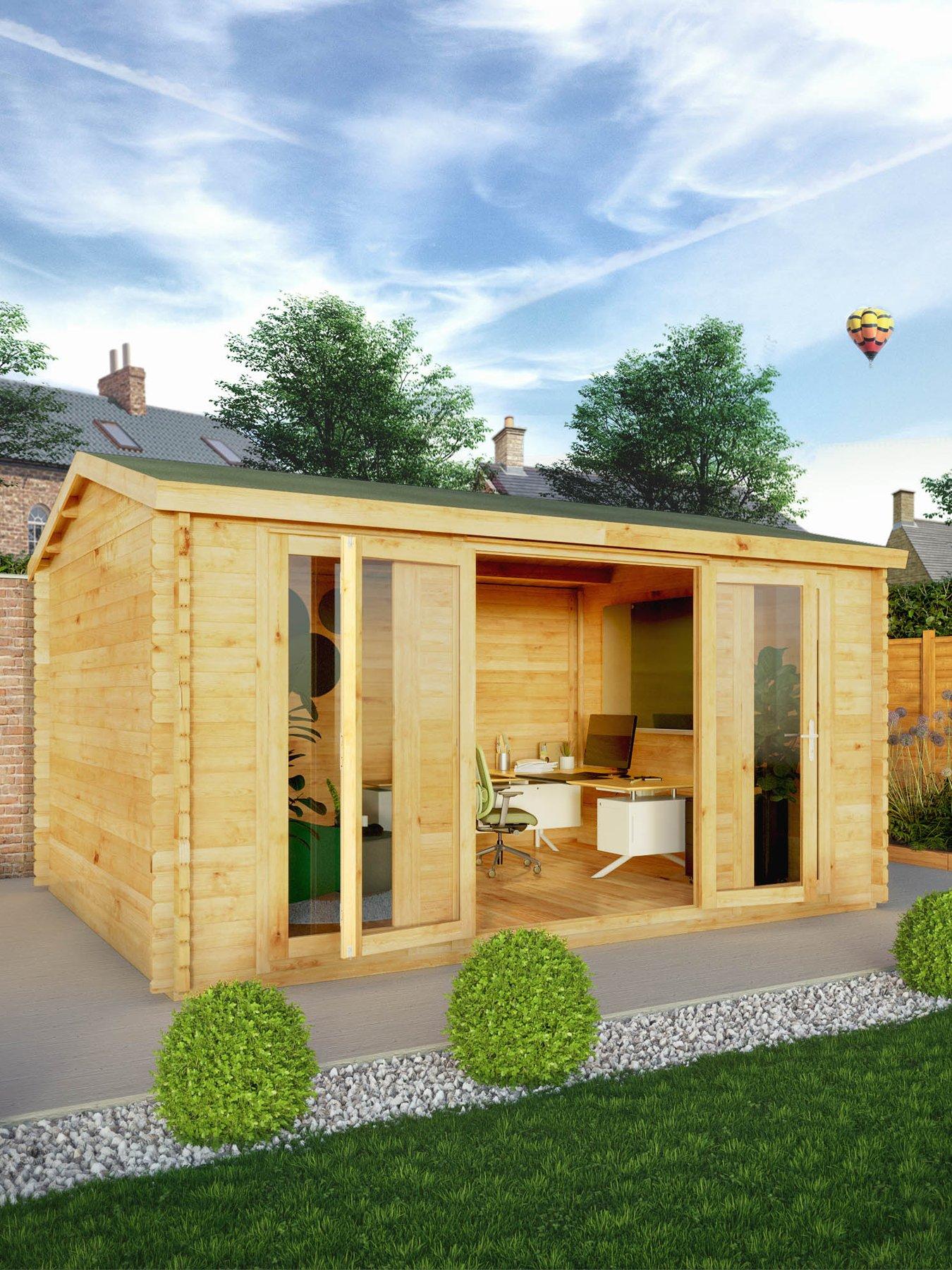 undefined 4.5m x 3.5m Home Office Studio Log Cabin (28mm)