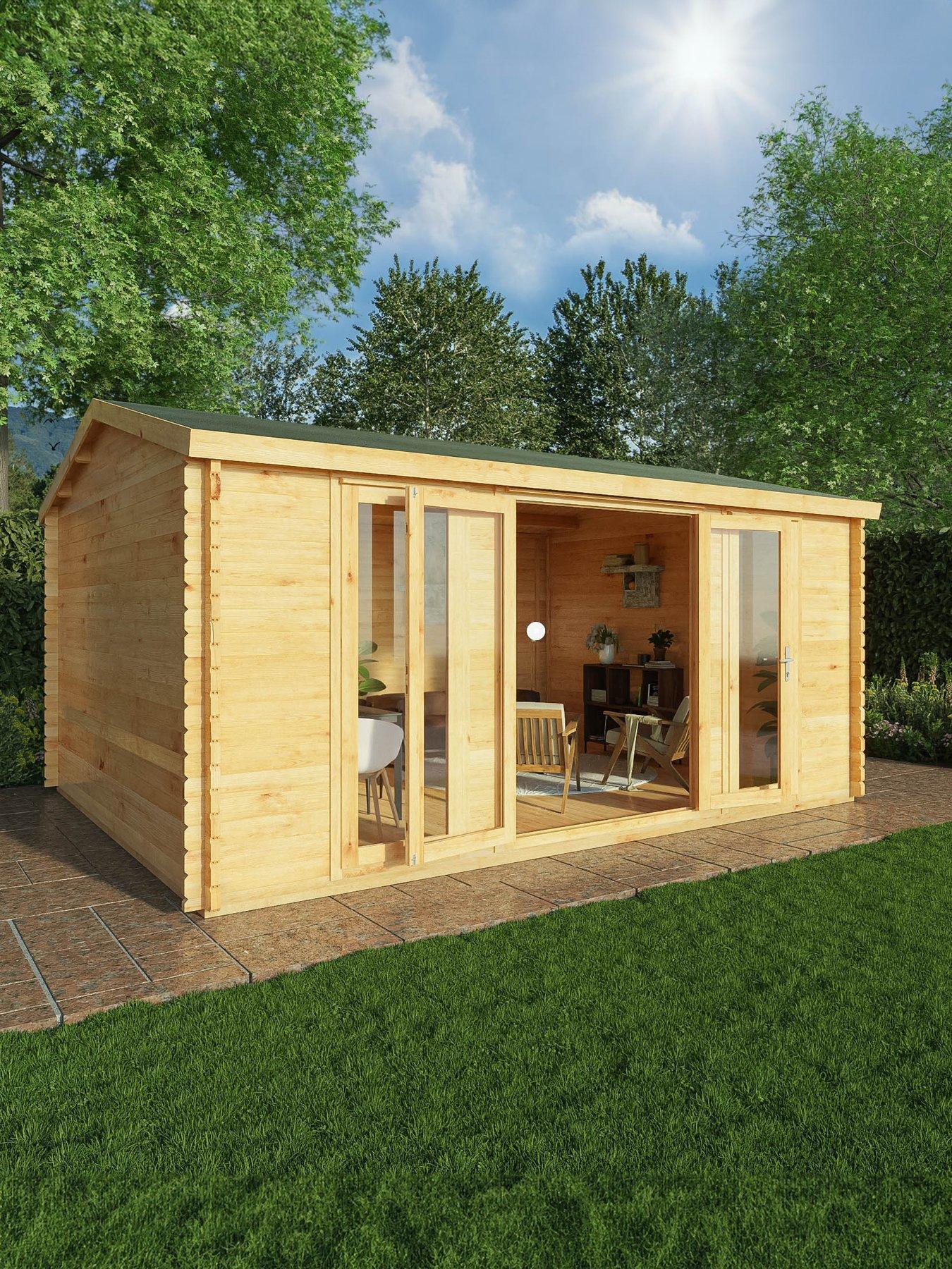 Image 1 of 7 of MERCIA 5m x 4m Home Office Studio Log Cabin (28mm) - PEFC Certified
