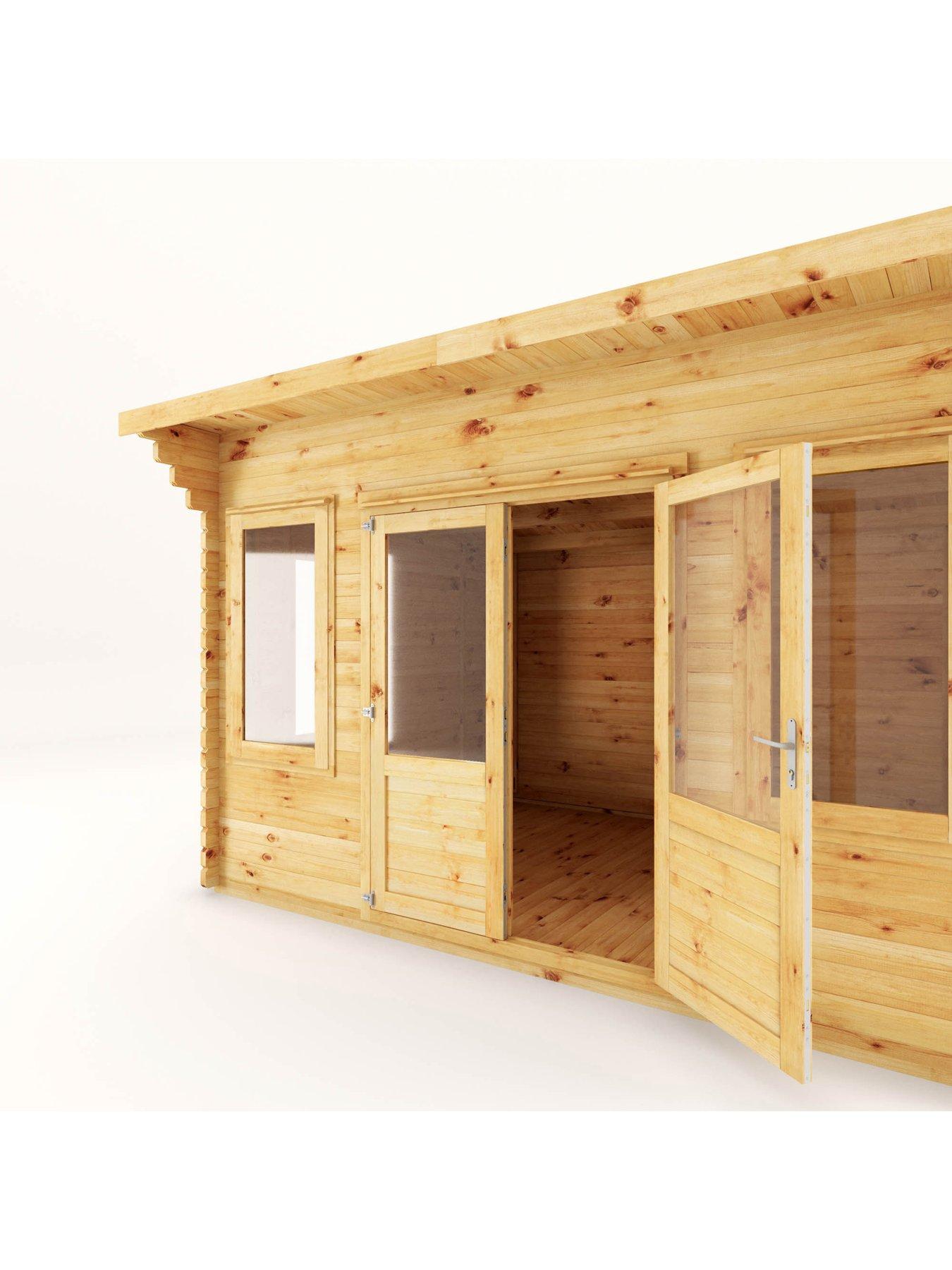 Image 3 of 7 of MERCIA 4m x 3m Curved Roof Log Cabin (44mm) - PEFC Certified