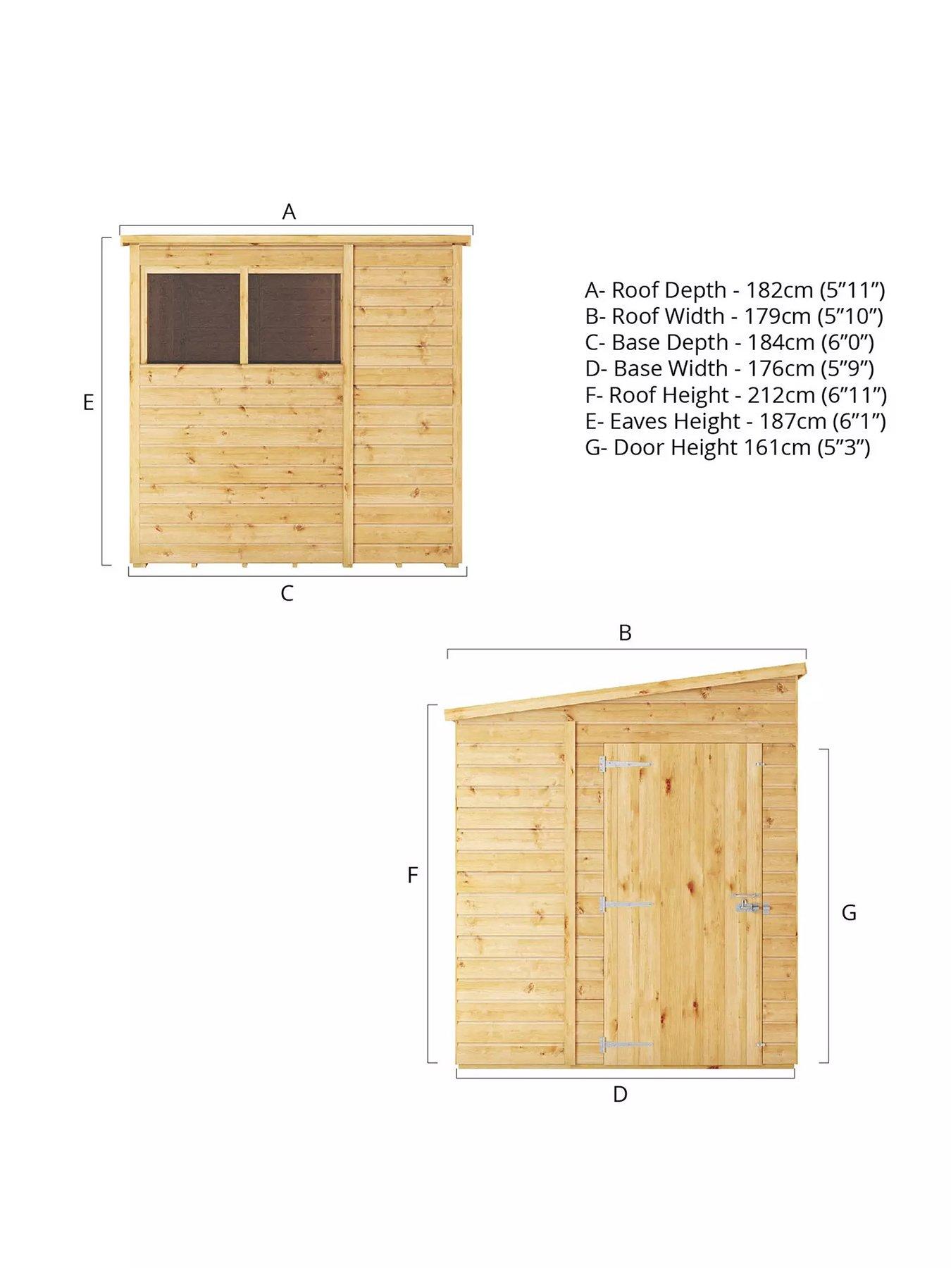 Image 7 of 7 of MERCIA 6 x 6 Woodsman Shiplap Pent Shed - PEFC Certified