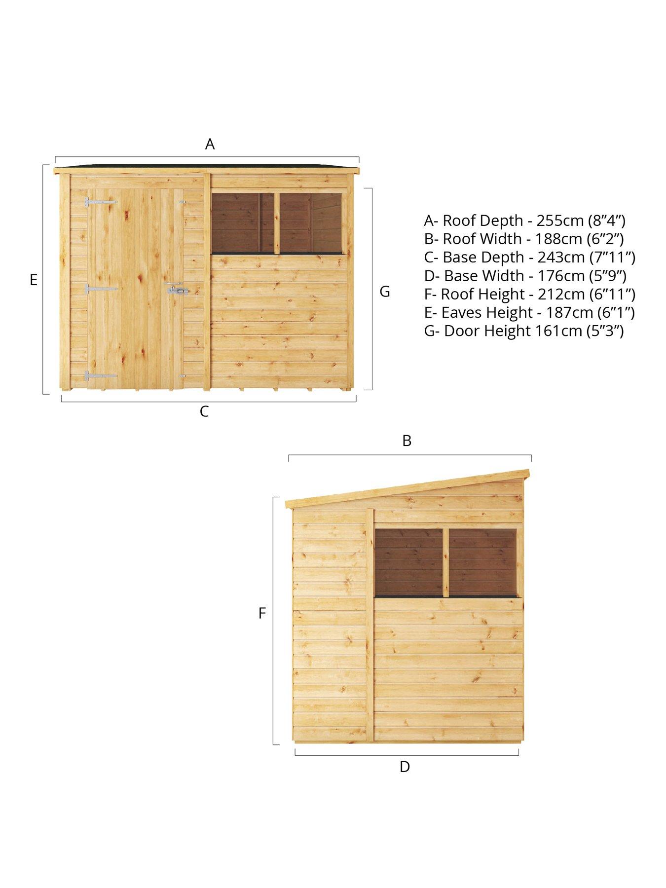 Image 7 of 7 of MERCIA 8 x 6 Woodsman Shiplap Pent Shed - PEFC Certified