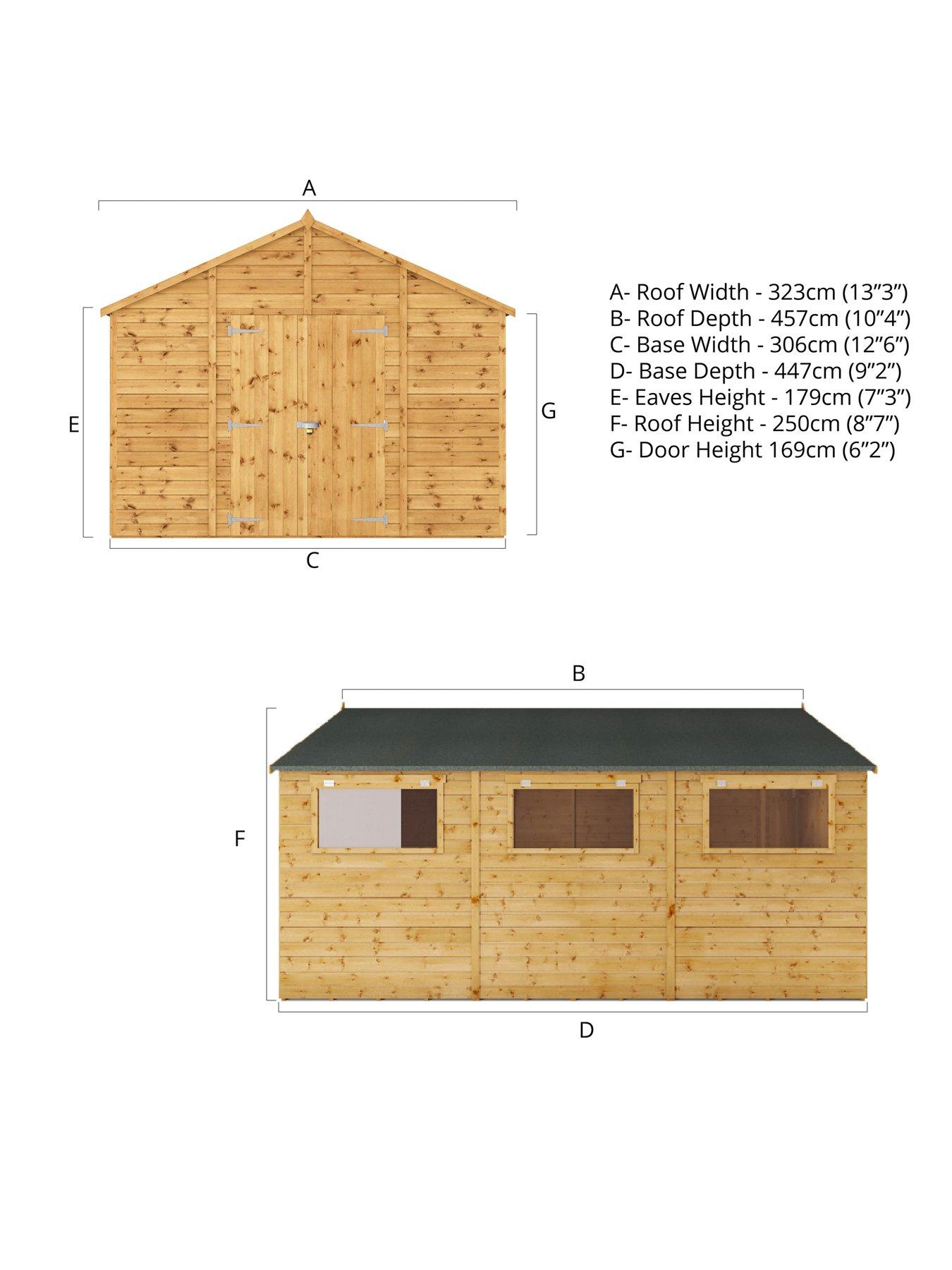 Image 7 of 7 of MERCIA 15 x 10ft Premium Shiplap Apex Workshop - PEFC Certified