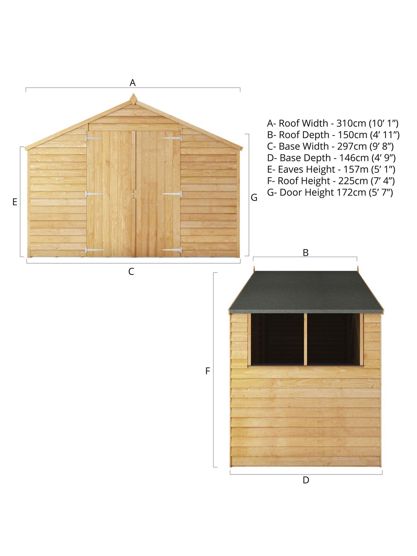 Image 7 of 7 of MERCIA 5 x 10ft Overlap Apex Workshop