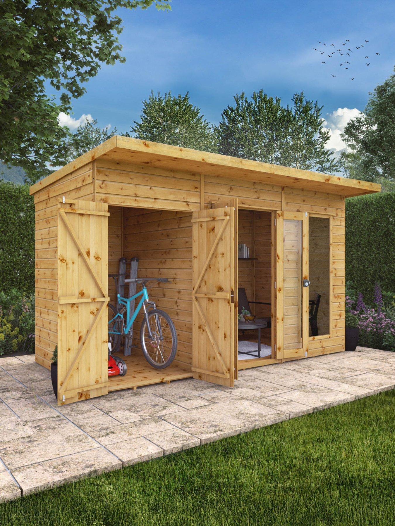 undefined 12 x 6ft Maine Pent Summerhouse With Side Shed
