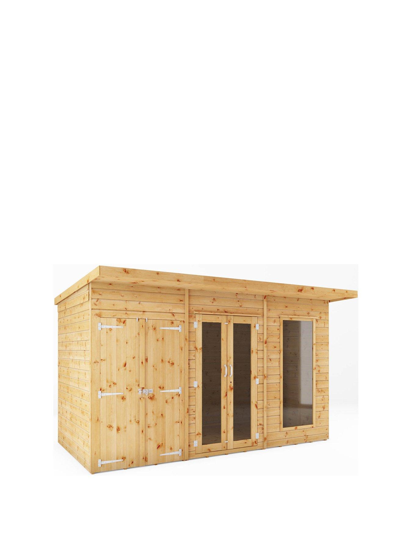 Image 2 of 7 of MERCIA 12 x 6ft Maine Pent Summerhouse With Side Shed - PEFC Certified