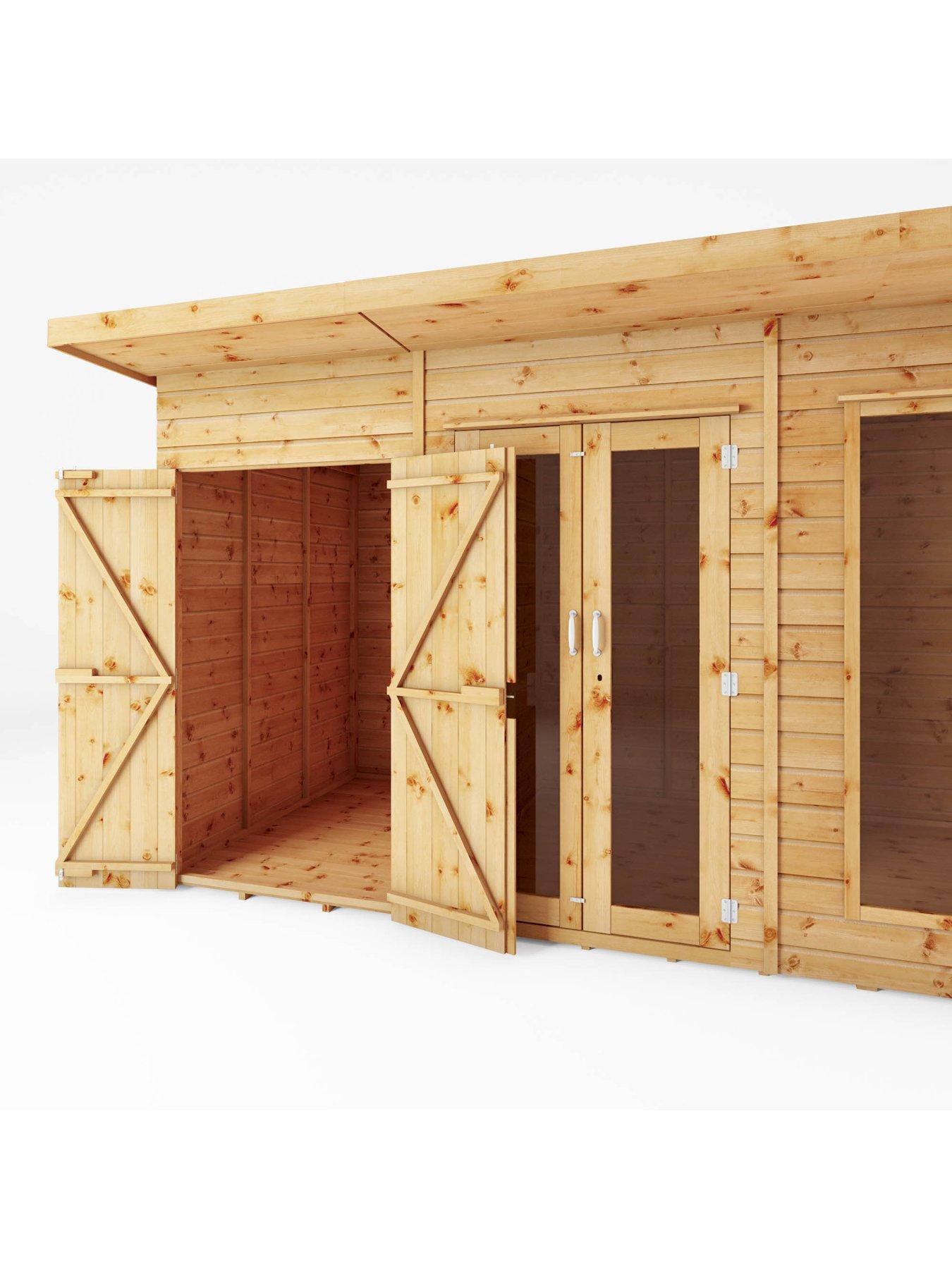 Image 4 of 7 of MERCIA 14 x 6ft Maine Pent Summerhouse With Side Shed - PEFC Certified