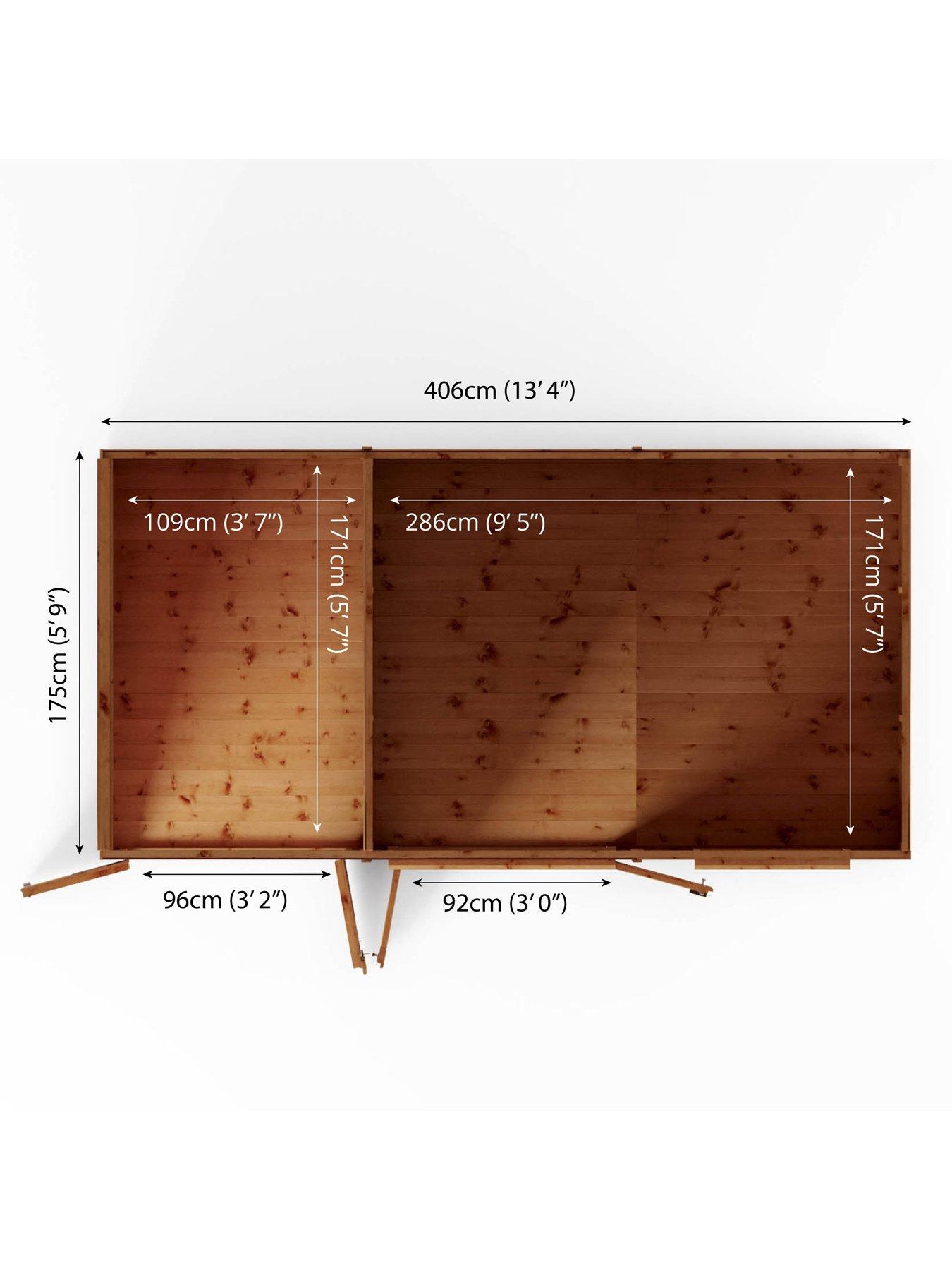 Image 6 of 7 of MERCIA 14 x 6ft Maine Pent Summerhouse With Side Shed - PEFC Certified