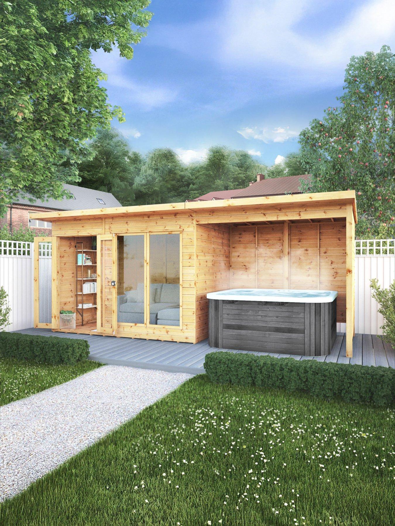 Image 1 of 7 of MERCIA 18 x 6ft Maine Pent Summerhouse With Patio Area - PEFC Certified