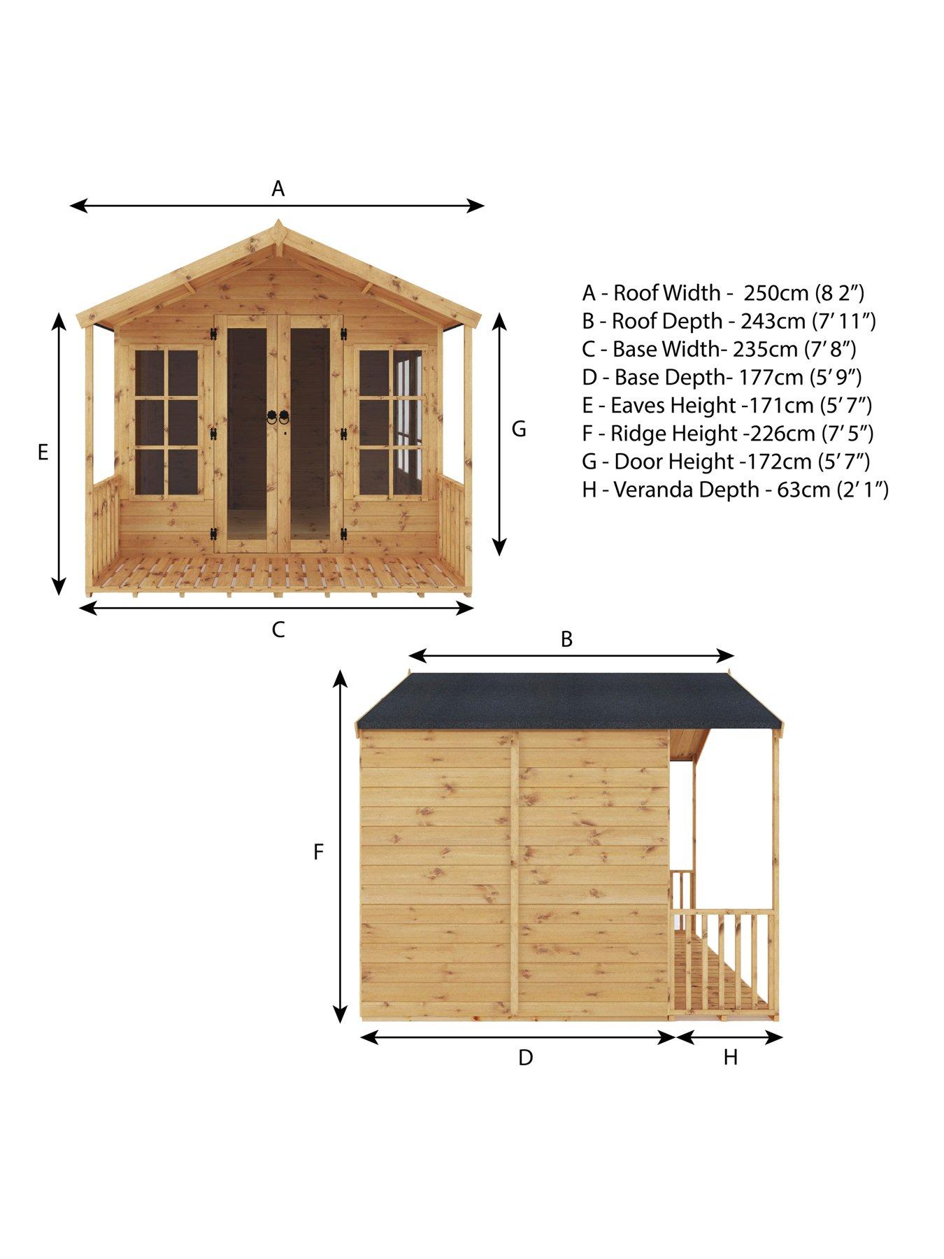 Image 7 of 7 of MERCIA 8 x 8ft Premium Wessex Summerhouse
