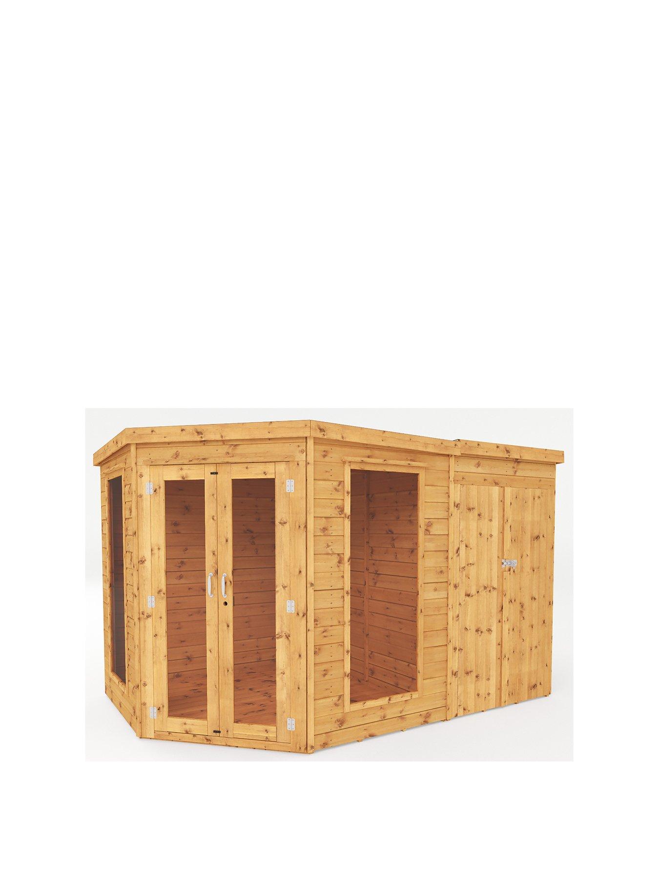 Image 2 of 7 of MERCIA 11 x 7ft Premium Corner Summerhouse With Side Shed - PEFC Certified