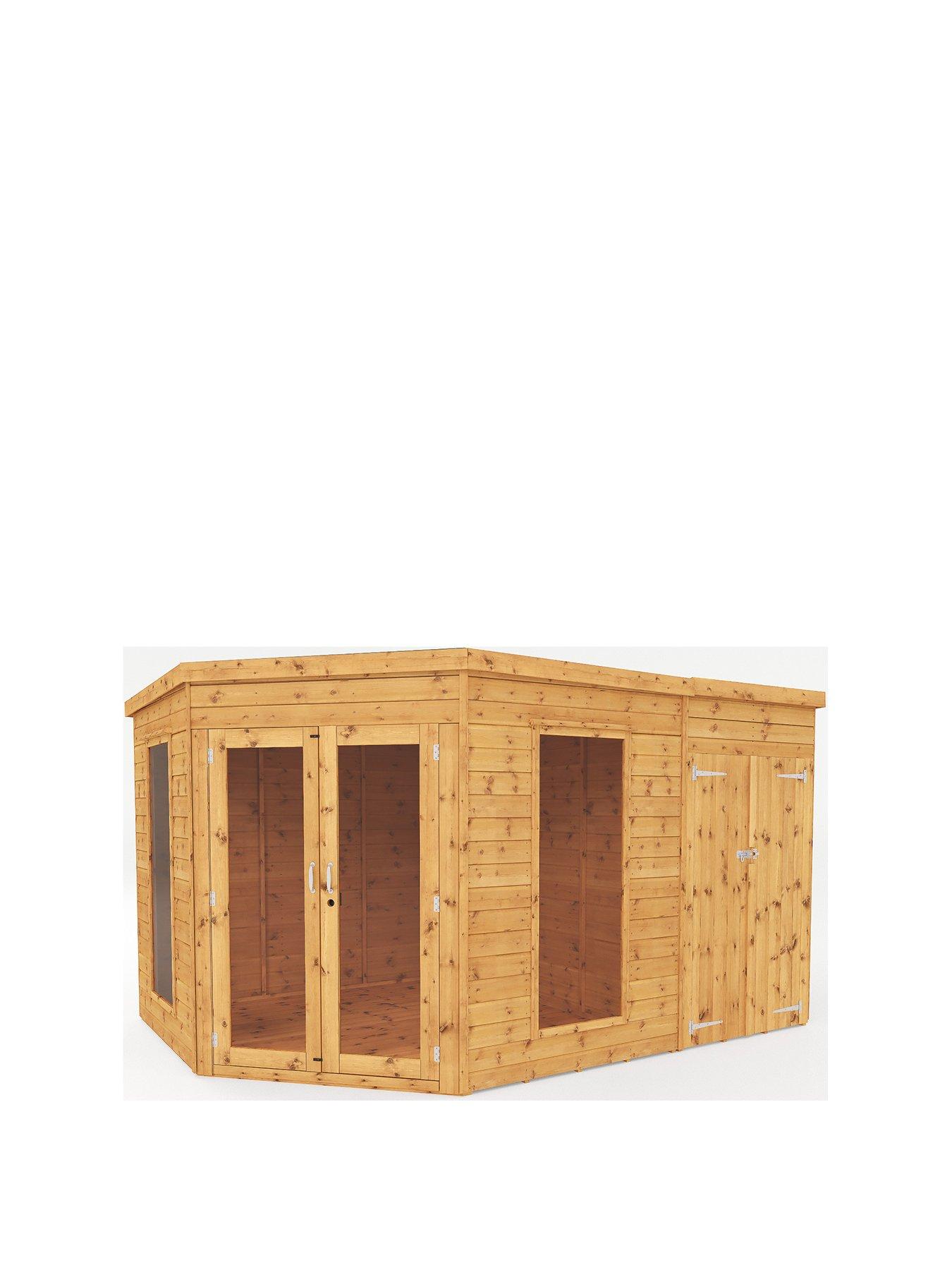 Image 2 of 7 of MERCIA 8 x 12ft Premium Corner Summerhouse With Side Shed - PEFC Certified