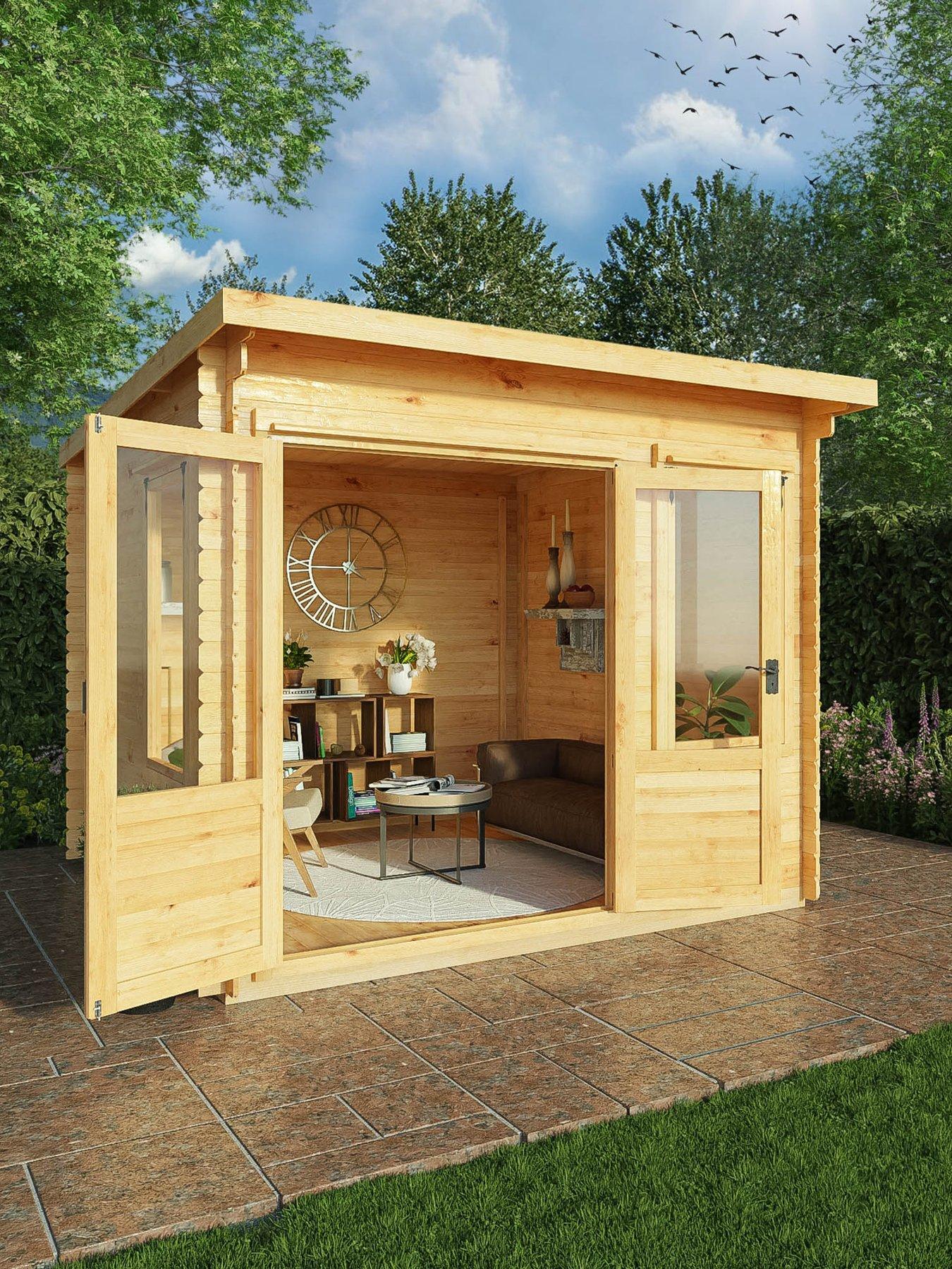undefined 3m x 3m Pent Log Cabin (19mm)