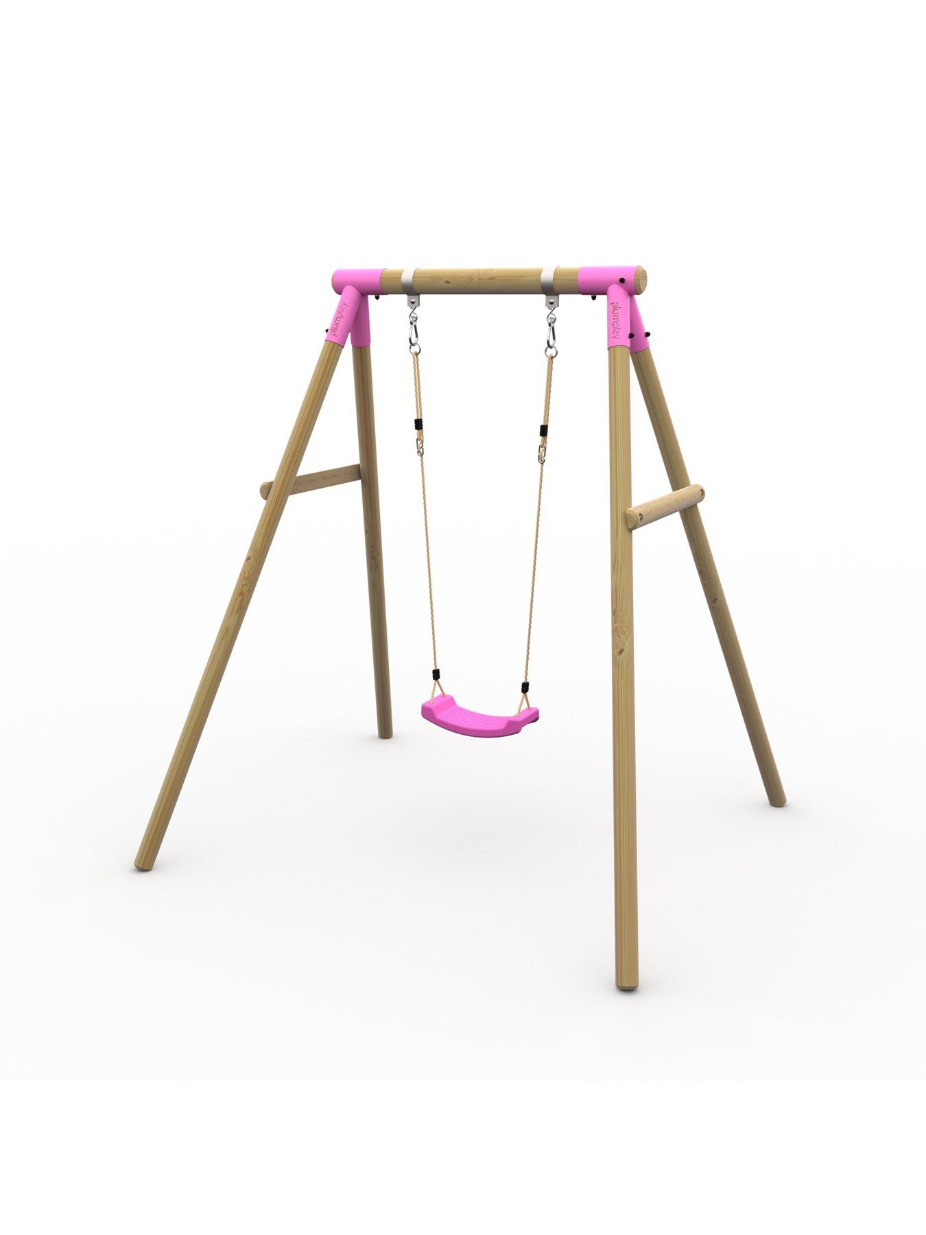 Image 2 of 5 of Plum Bush Baby Wooden Swing Set - Pink