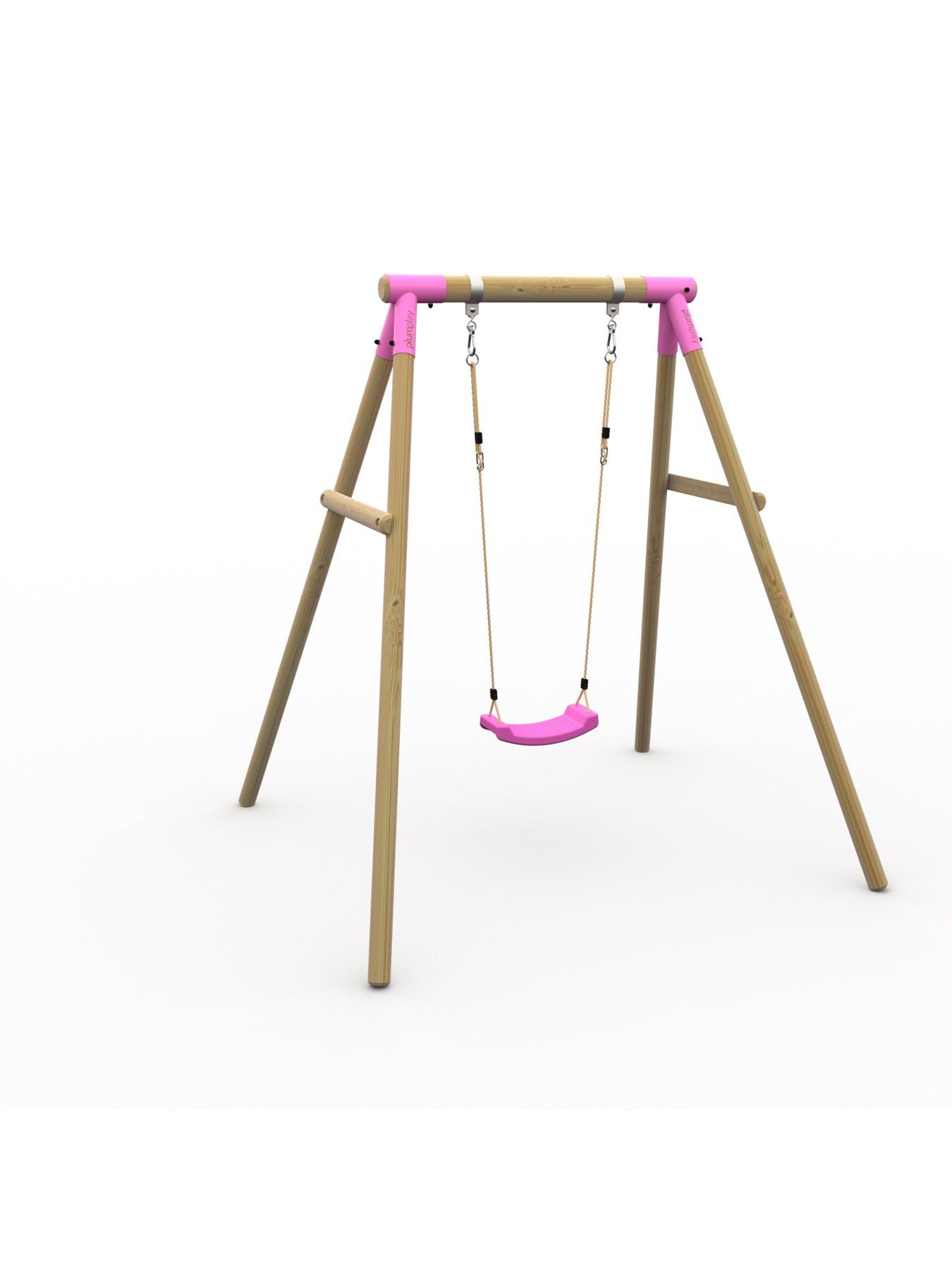 Image 3 of 5 of Plum Bush Baby Wooden Swing Set - Pink