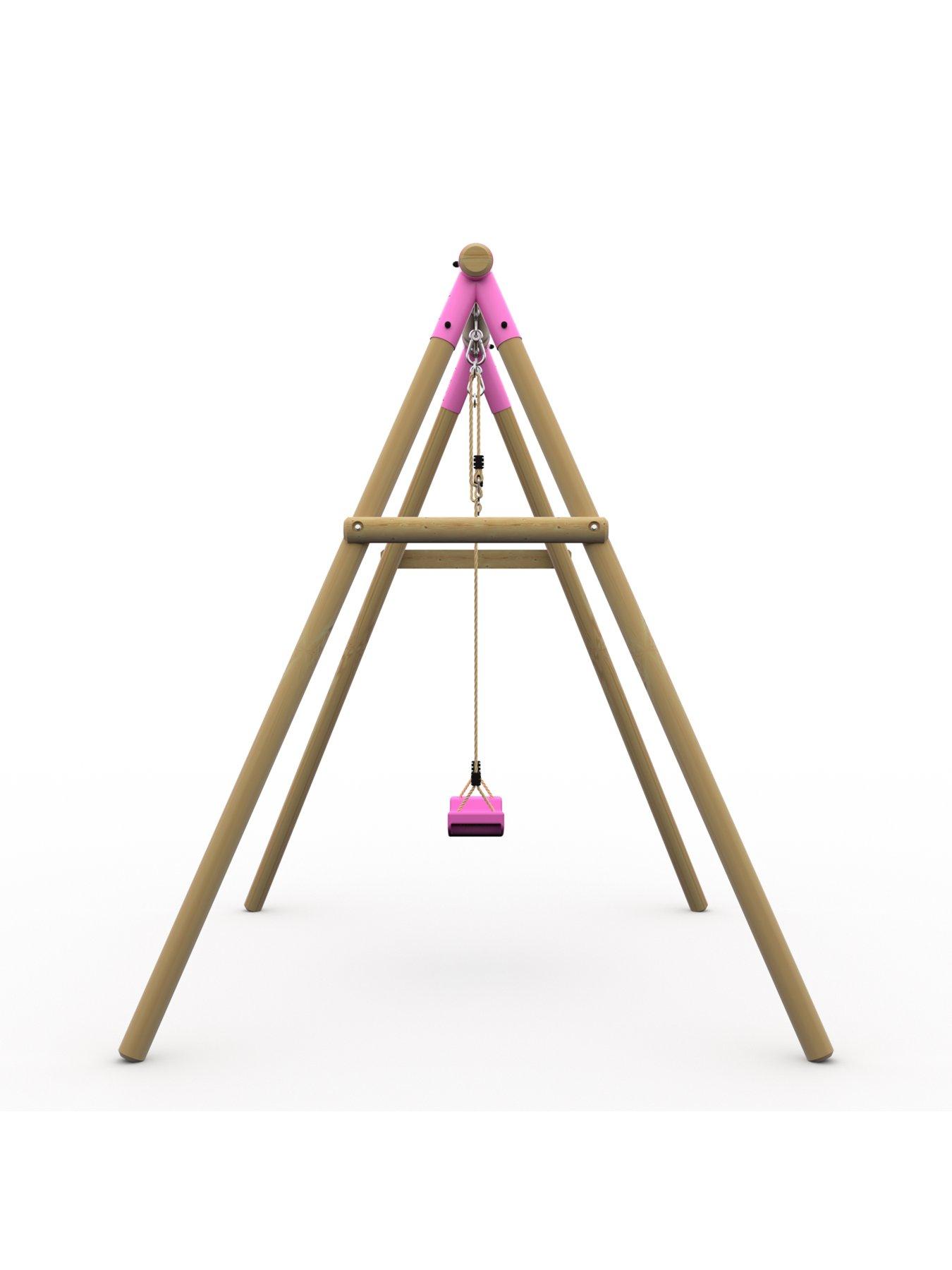 Image 4 of 5 of Plum Bush Baby Wooden Swing Set - Pink