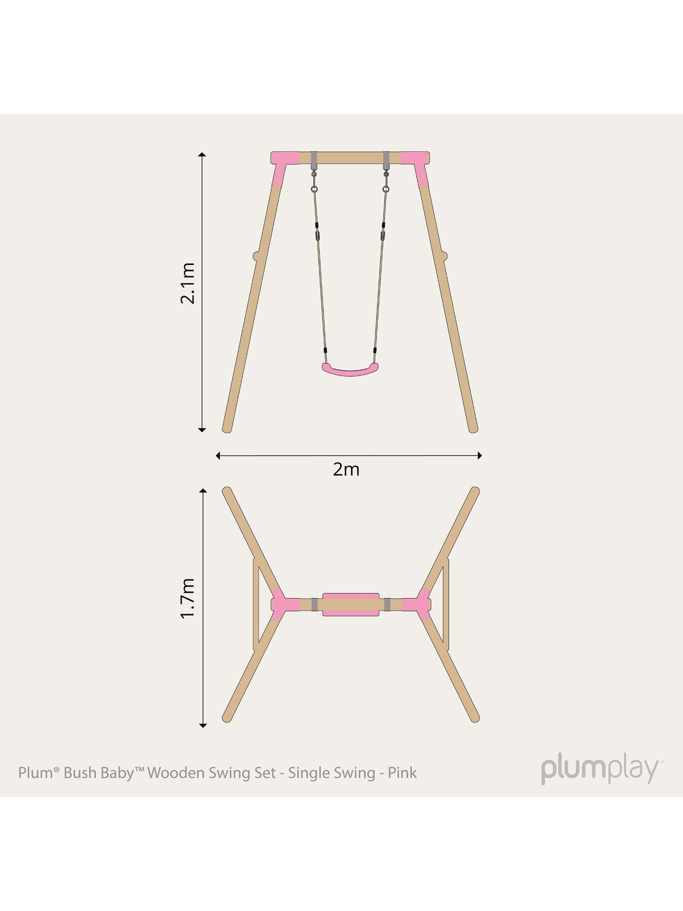 Image 5 of 5 of Plum Bush Baby Wooden Swing Set - Pink