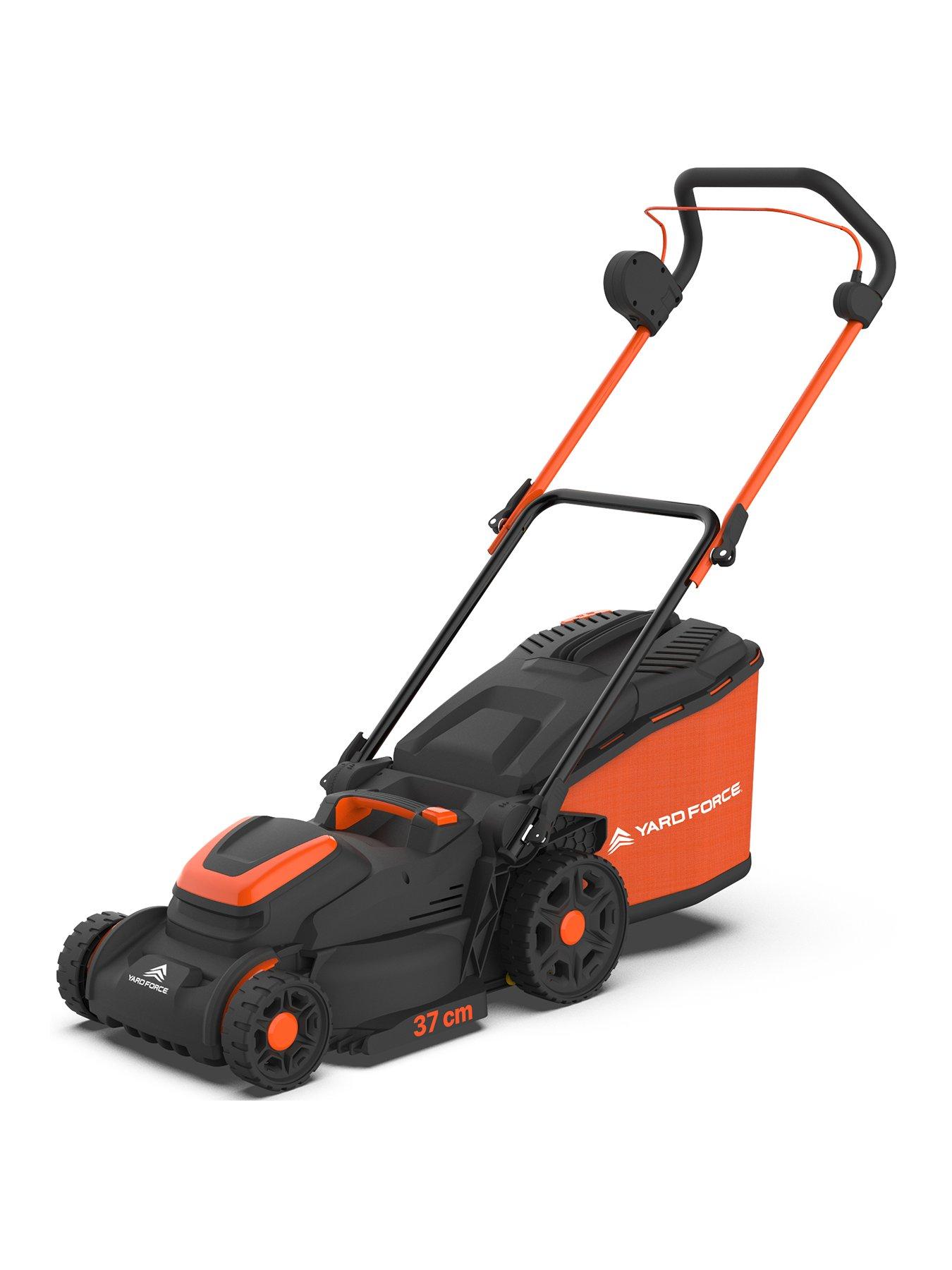 Yard Force 40V 4.0Ah (2x20V) Cordless Lawnmower with 37cm cutting width 40L grass bag, mulching plug and rear roller - LM C37B