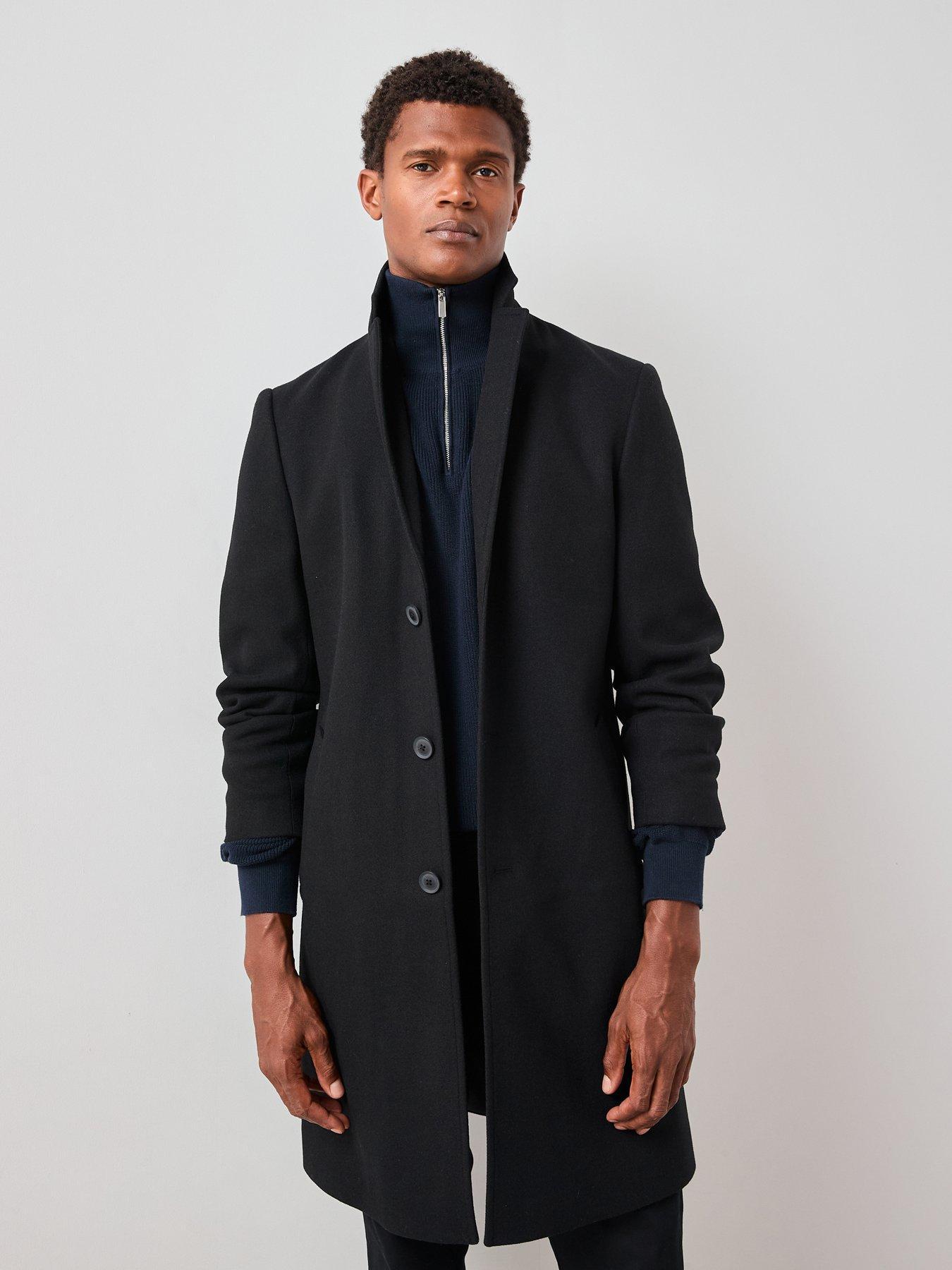 The Very Collection Notch Collar Overcoat - Black