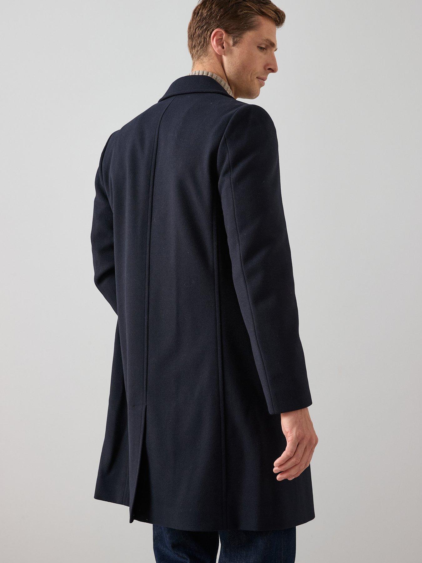 Image 6 of 6 of The Very Collection Notch Collar Overcoat - Navy