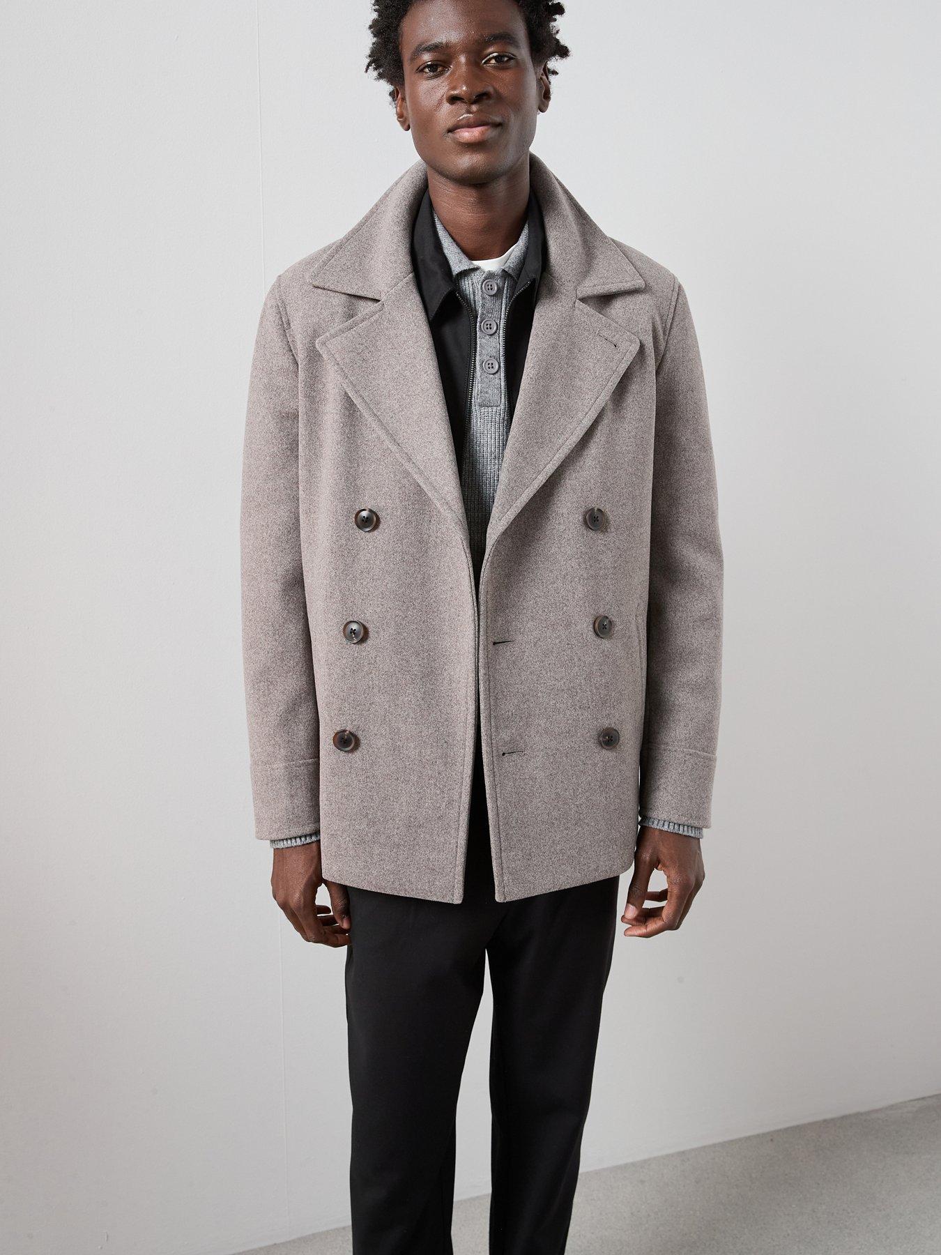 The Very Collection Double Breasted Peacoat - Beige