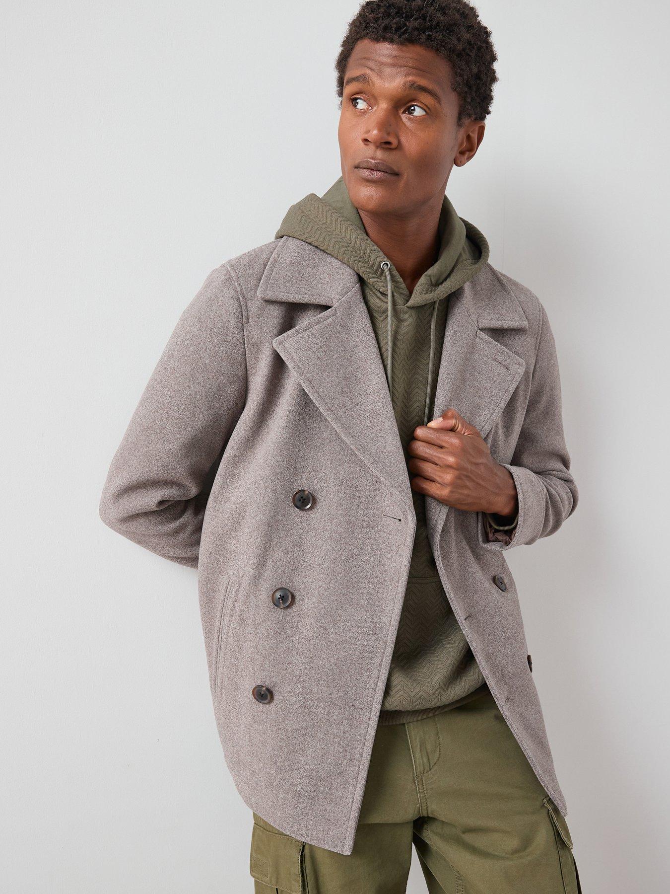 The Very Collection Double Breasted Peacoat - Beige