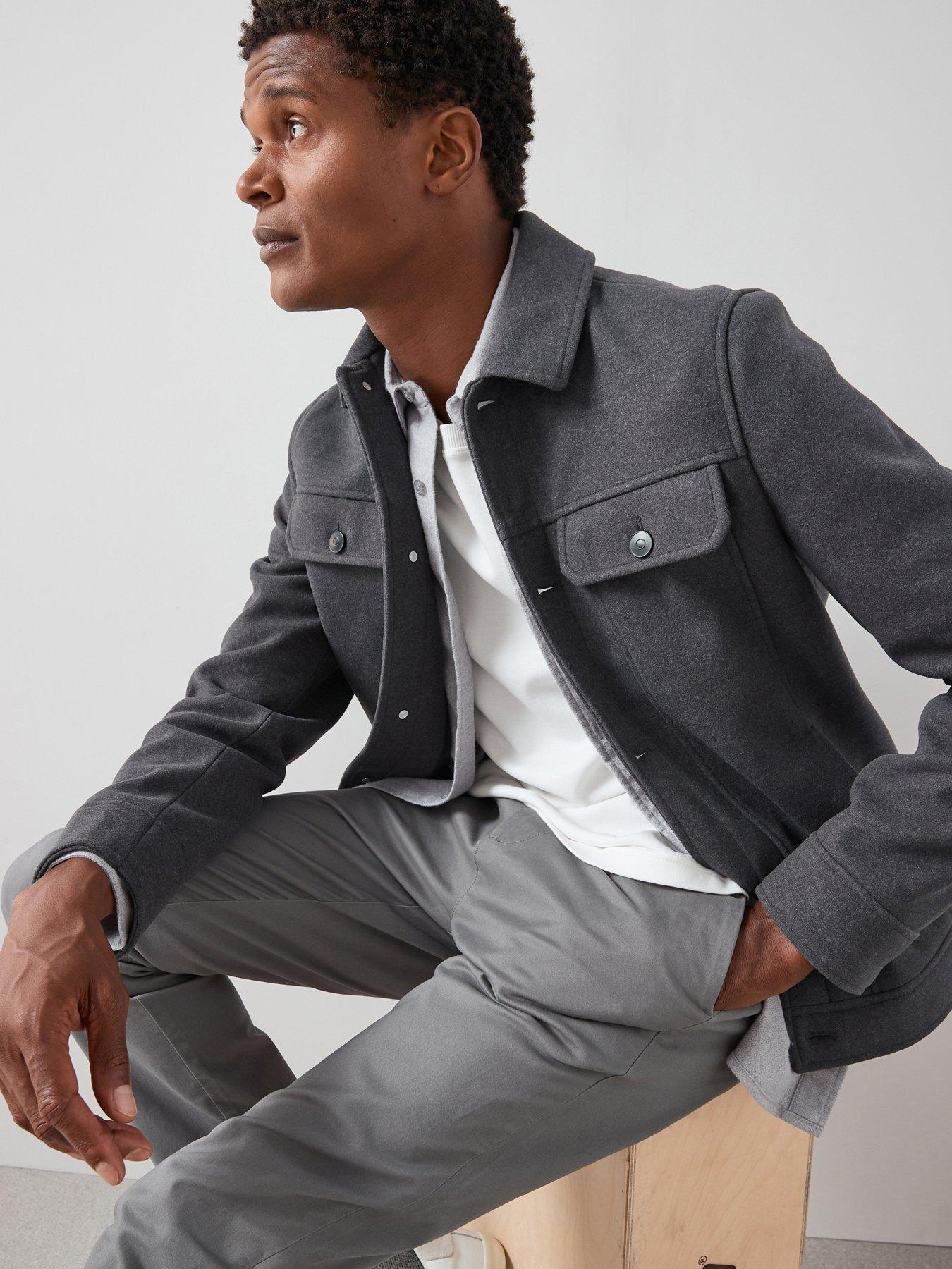 The Very Collection Faux Wool Collared Jacket - Grey