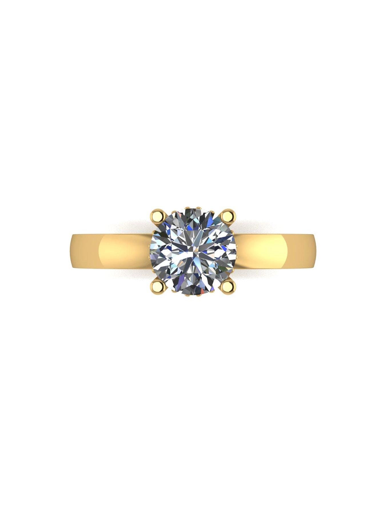 Image 4 of 5 of Moissanite Lady Lynsey 9ct Yellow Gold 1.08ct total eq Hidden Halo Solitaire Ring