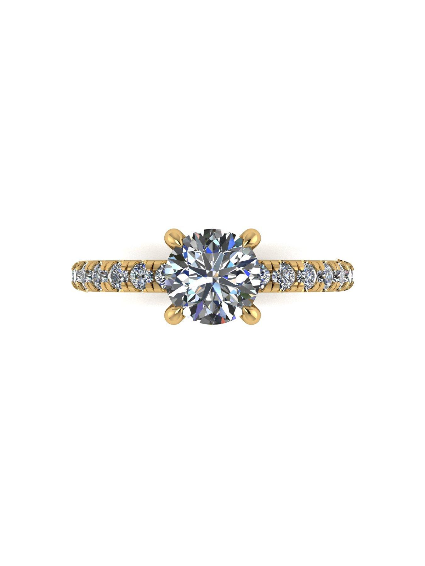 Image 4 of 5 of Moissanite Lady Lynsey 9ct Yellow Gold 1.40ct total eq Hidden Halo Solitaire Ring