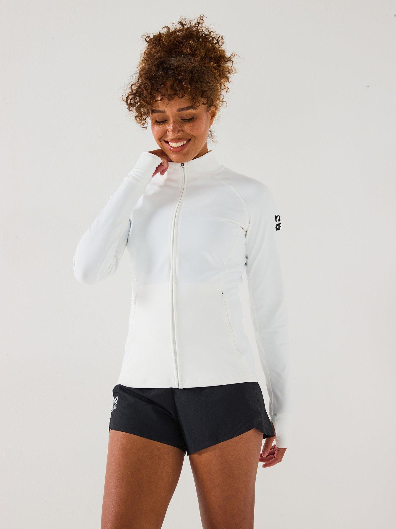 Gym + Coffee Womens Training Relentless Full Zip Top - White | Very