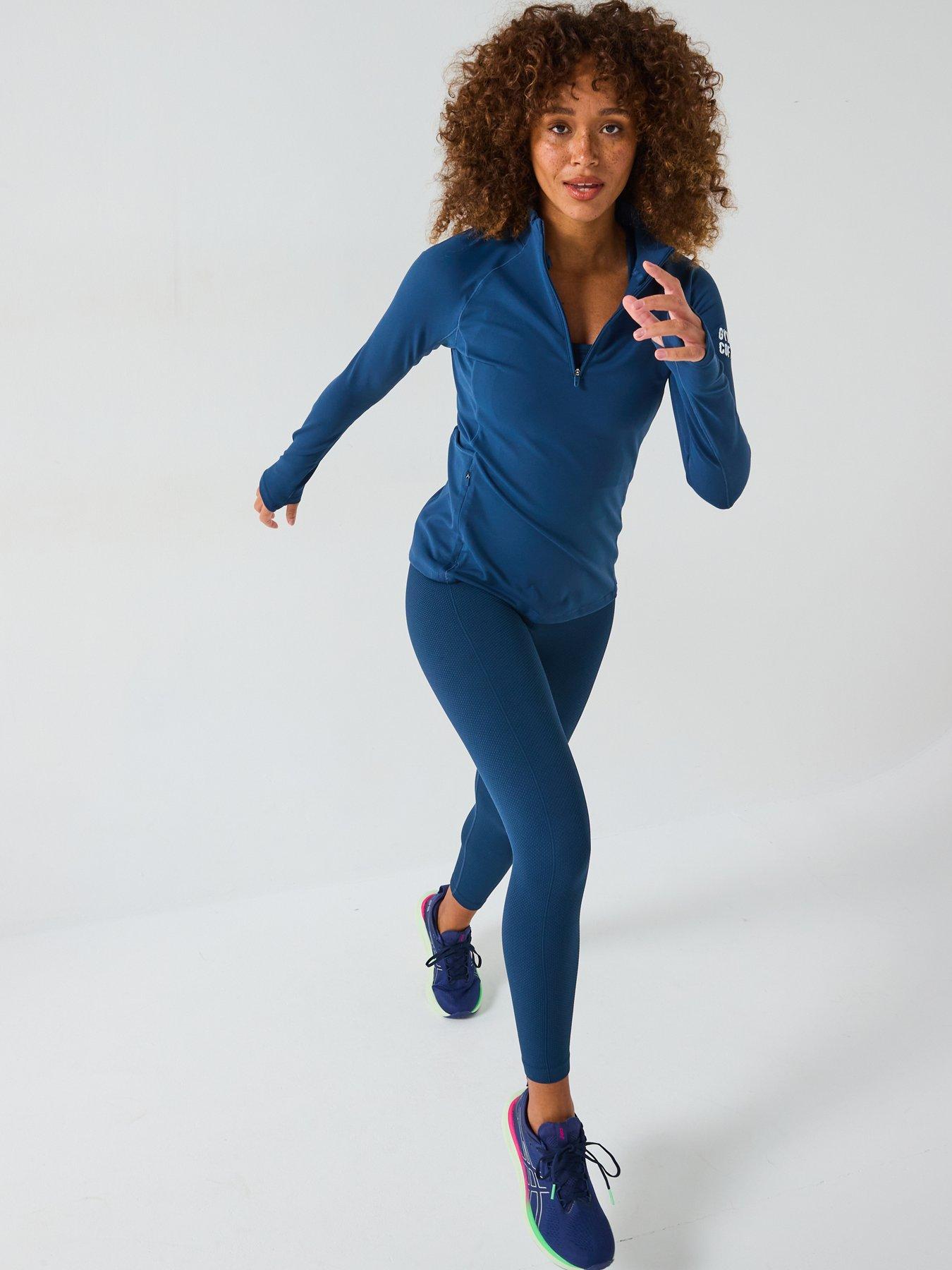 Image 3 of 6 of Gym + Coffee Womens Training Relentless 1/4 Zip - Blue