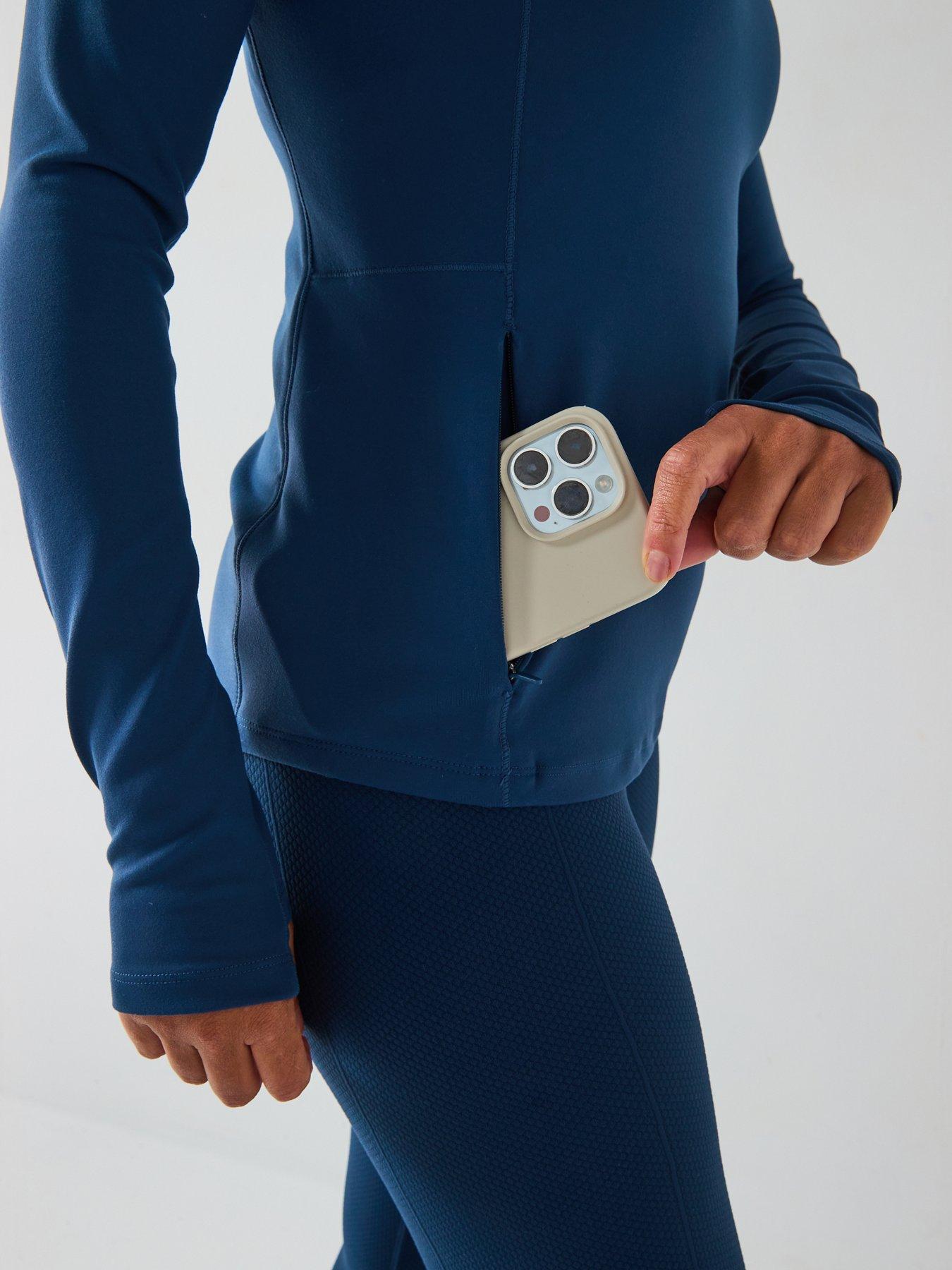 Image 4 of 6 of Gym + Coffee Womens Training Relentless 1/4 Zip - Blue