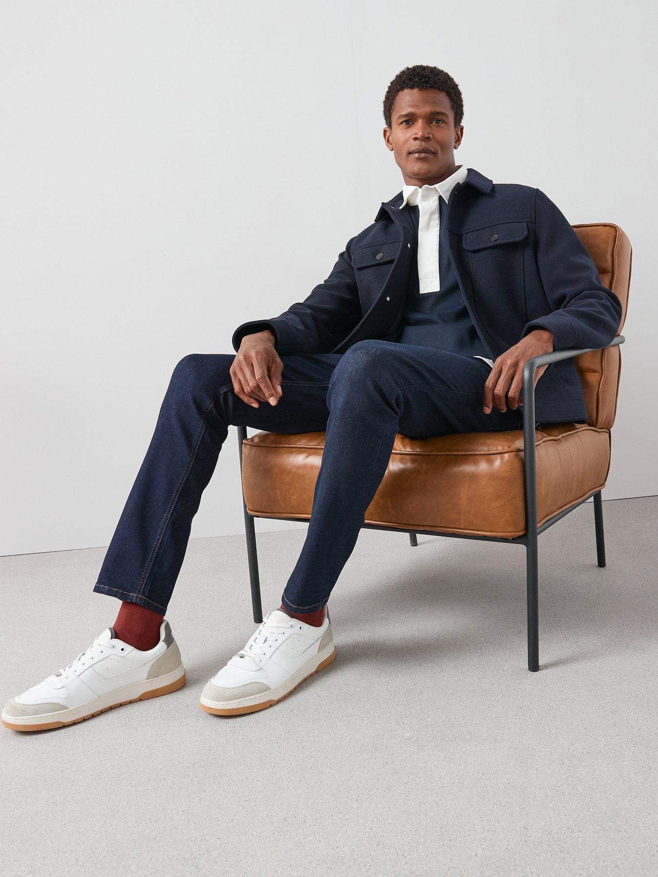 Image 5 of 7 of The Very Collection Faux Wool Collared Jacket - Navy