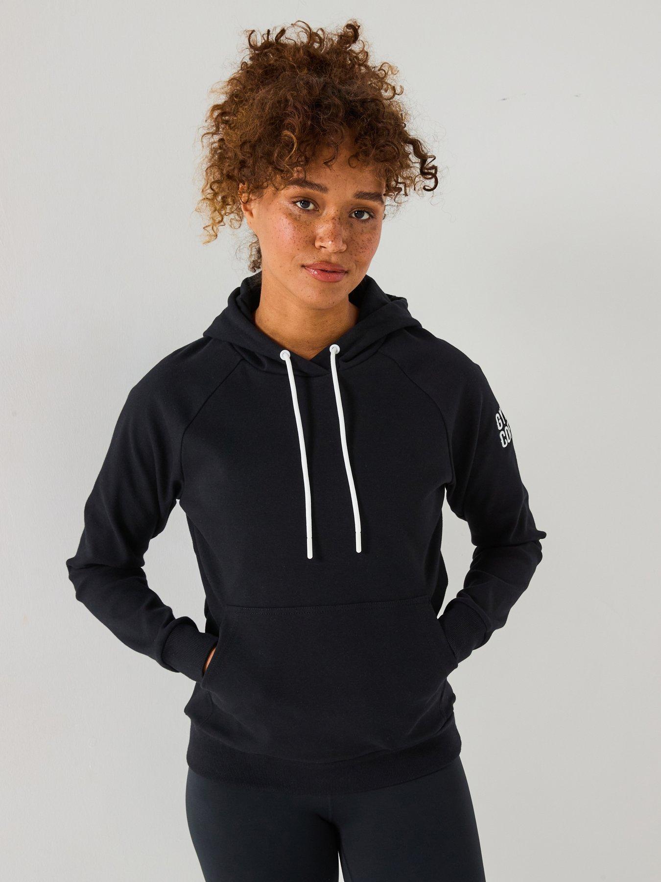 Image of Gym + Coffee Womens Training Chill Hoodie - Black, BLACK, Size M
