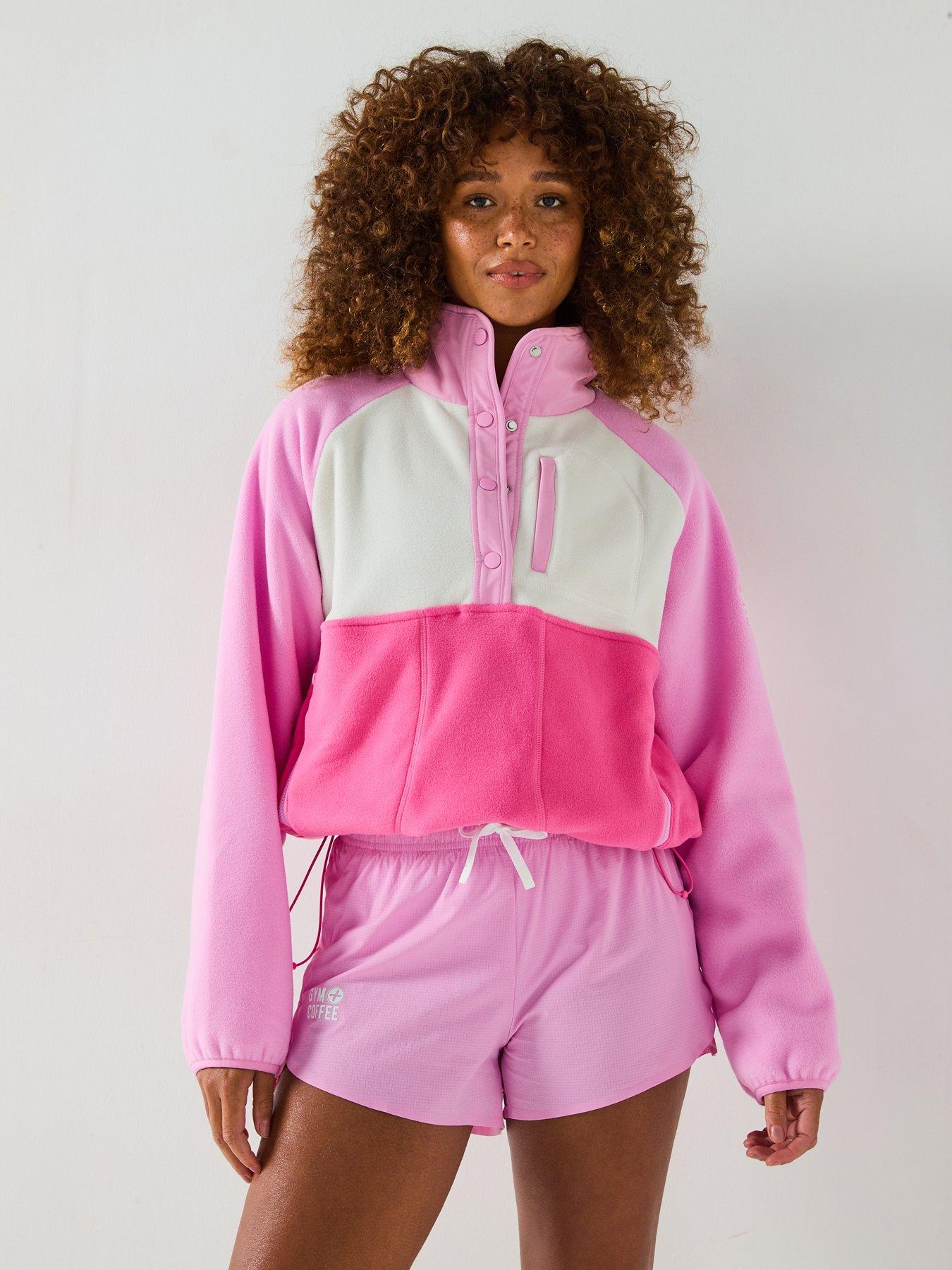Gym + Coffee: Womens Training Snap Polar Fleece - Cotton Candy