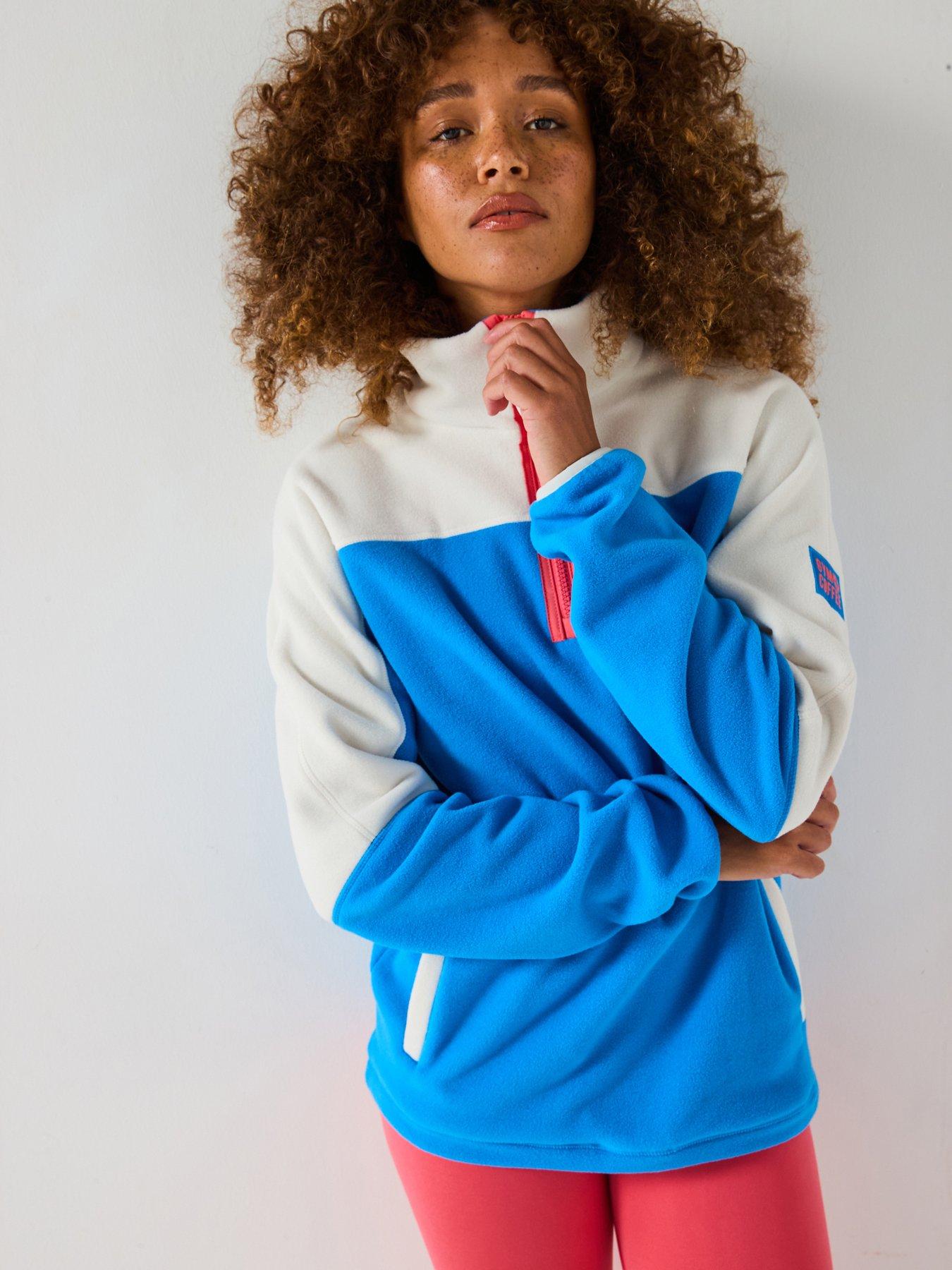 Image of Gym + Coffee Womens Training Half Zip Polar Fleece - Sky - Blue