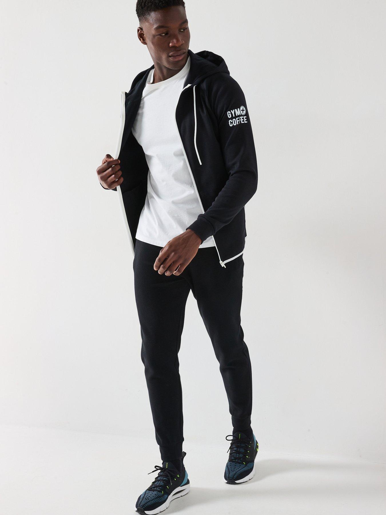 Image 3 of 6 of Gym + Coffee Men's Training Chill Zip Hoodie - Black