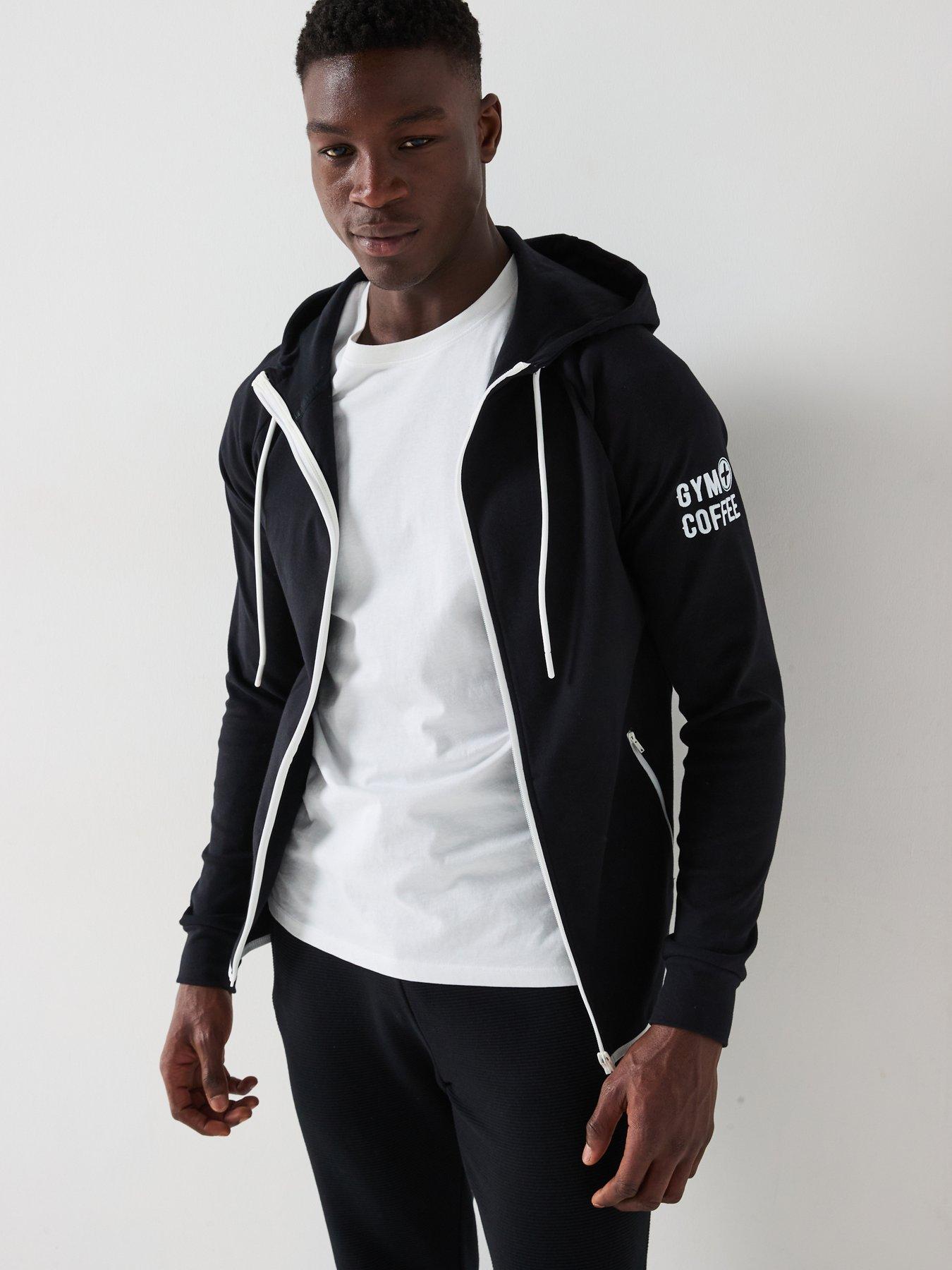 Image 5 of 6 of Gym + Coffee Men's Training Chill Zip Hoodie - Black