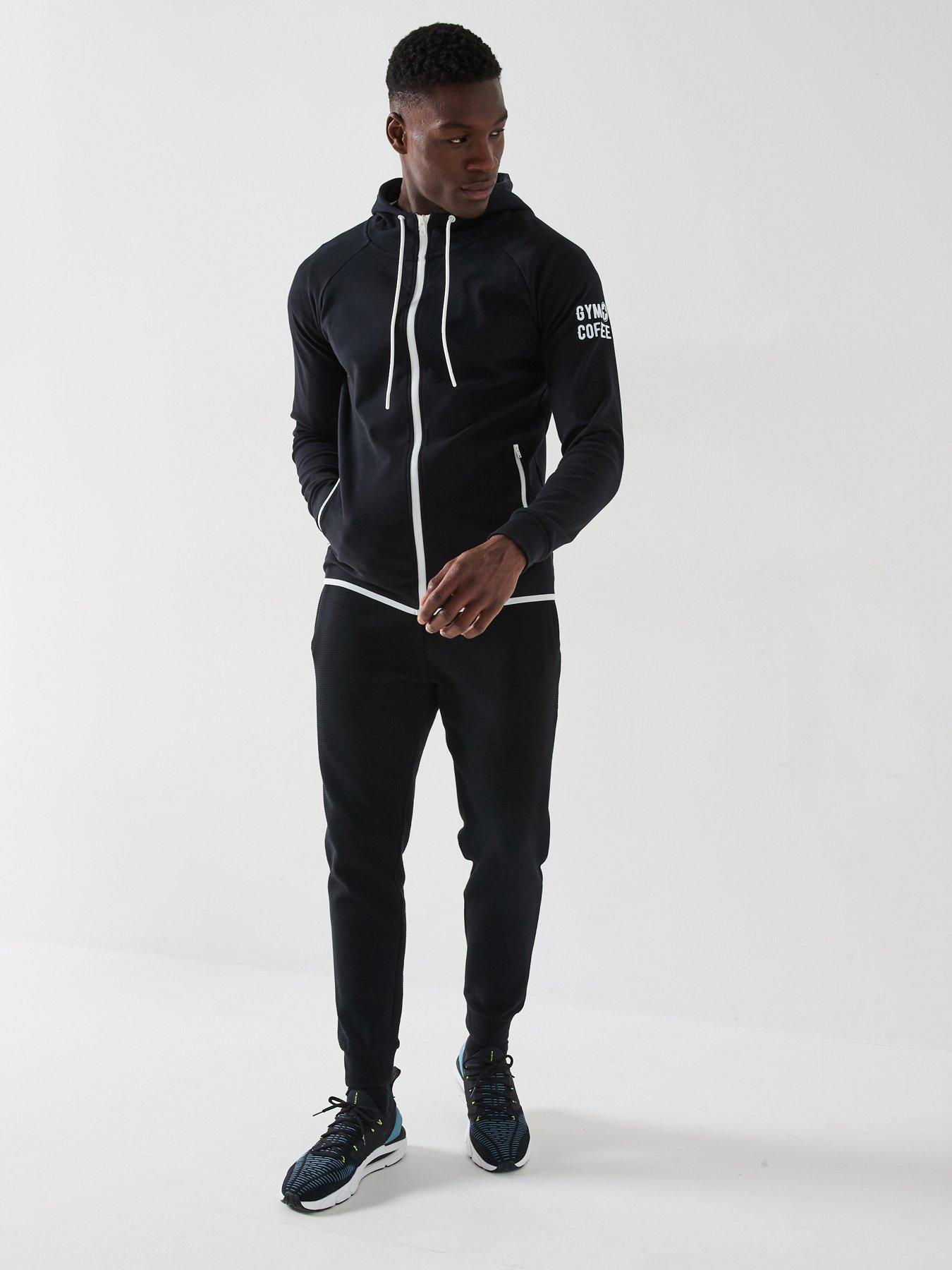 Image 6 of 6 of Gym + Coffee Men's Training Chill Zip Hoodie - Black