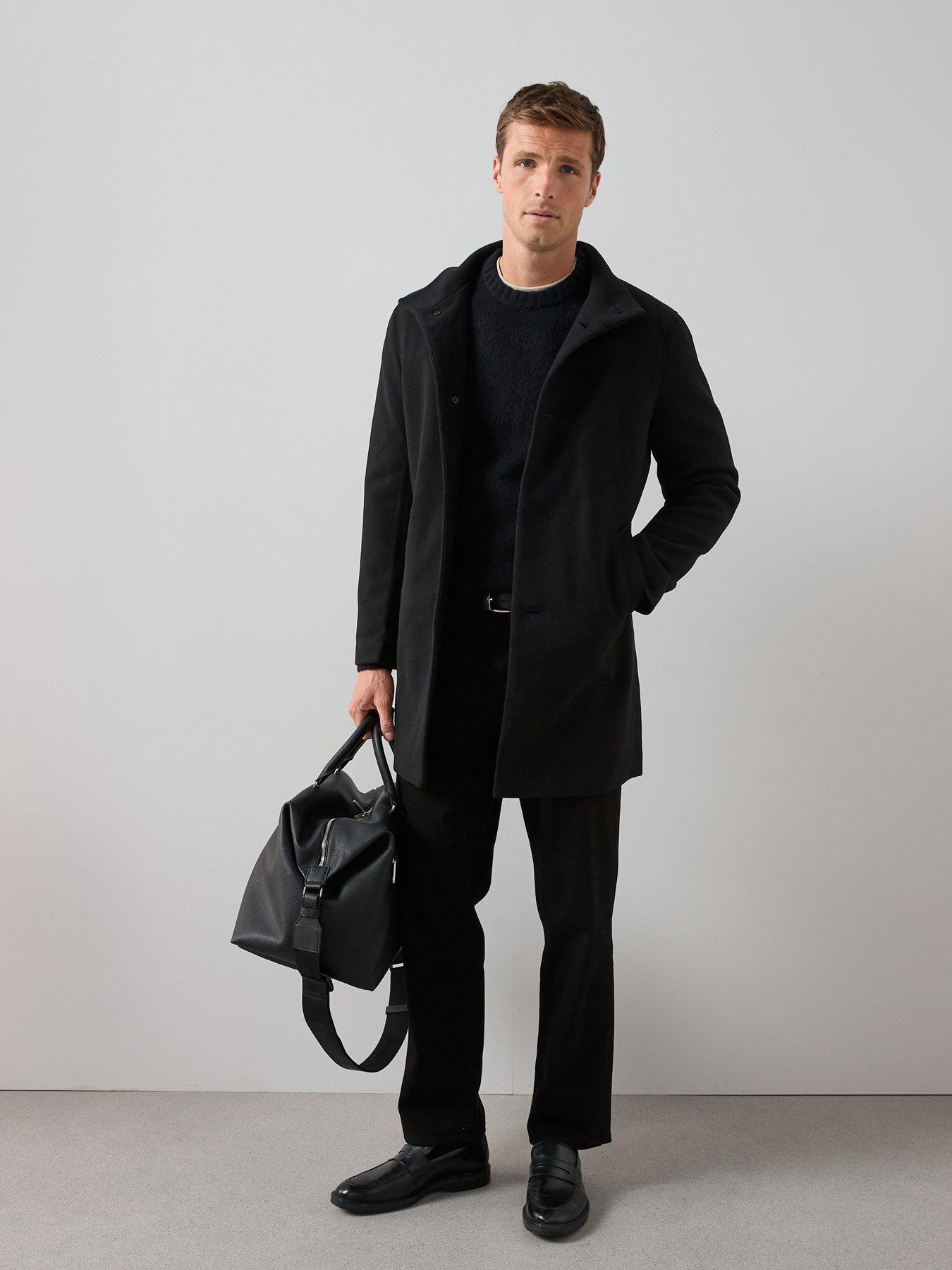 The Very Collection Funnel Neck Coat - Black