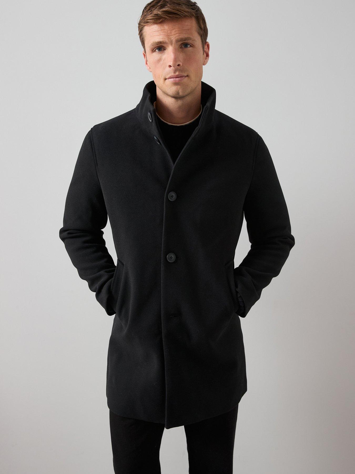 The Very Collection Funnel Neck Coat - Black