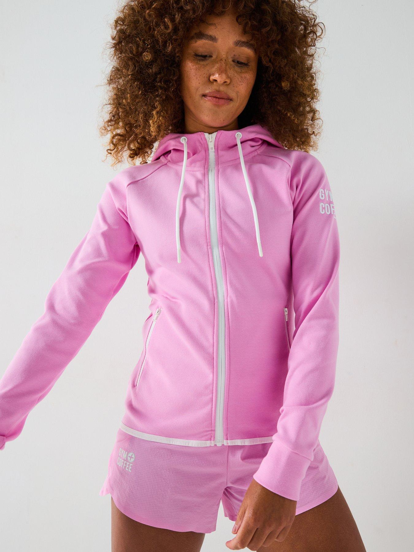 Image 4 of 6 of Gym + Coffee Womens Training Chill Zip Hoodie - Pink