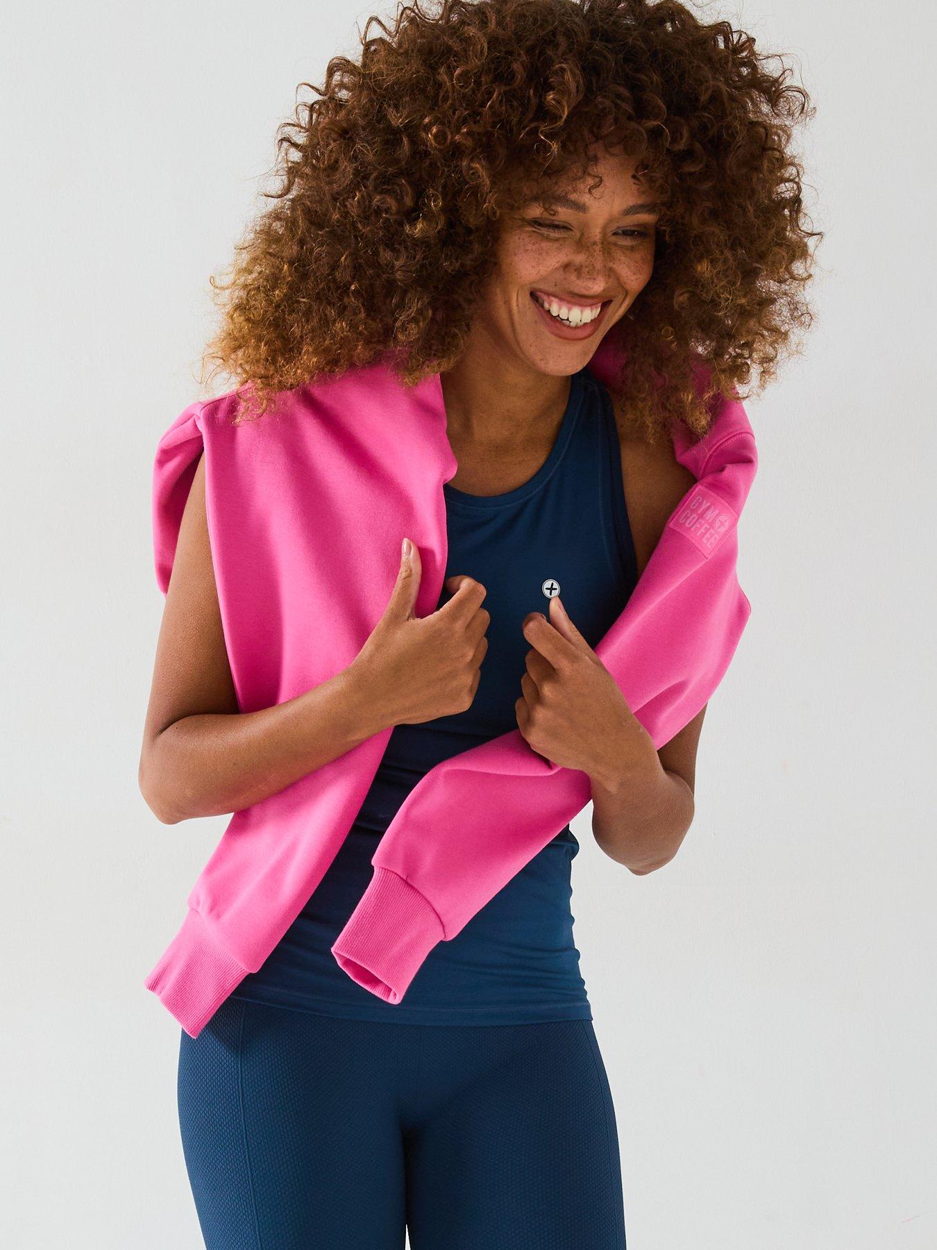 Image 5 of 6 of Gym + Coffee Womens Training Ribbed Quarter Zip - Pink