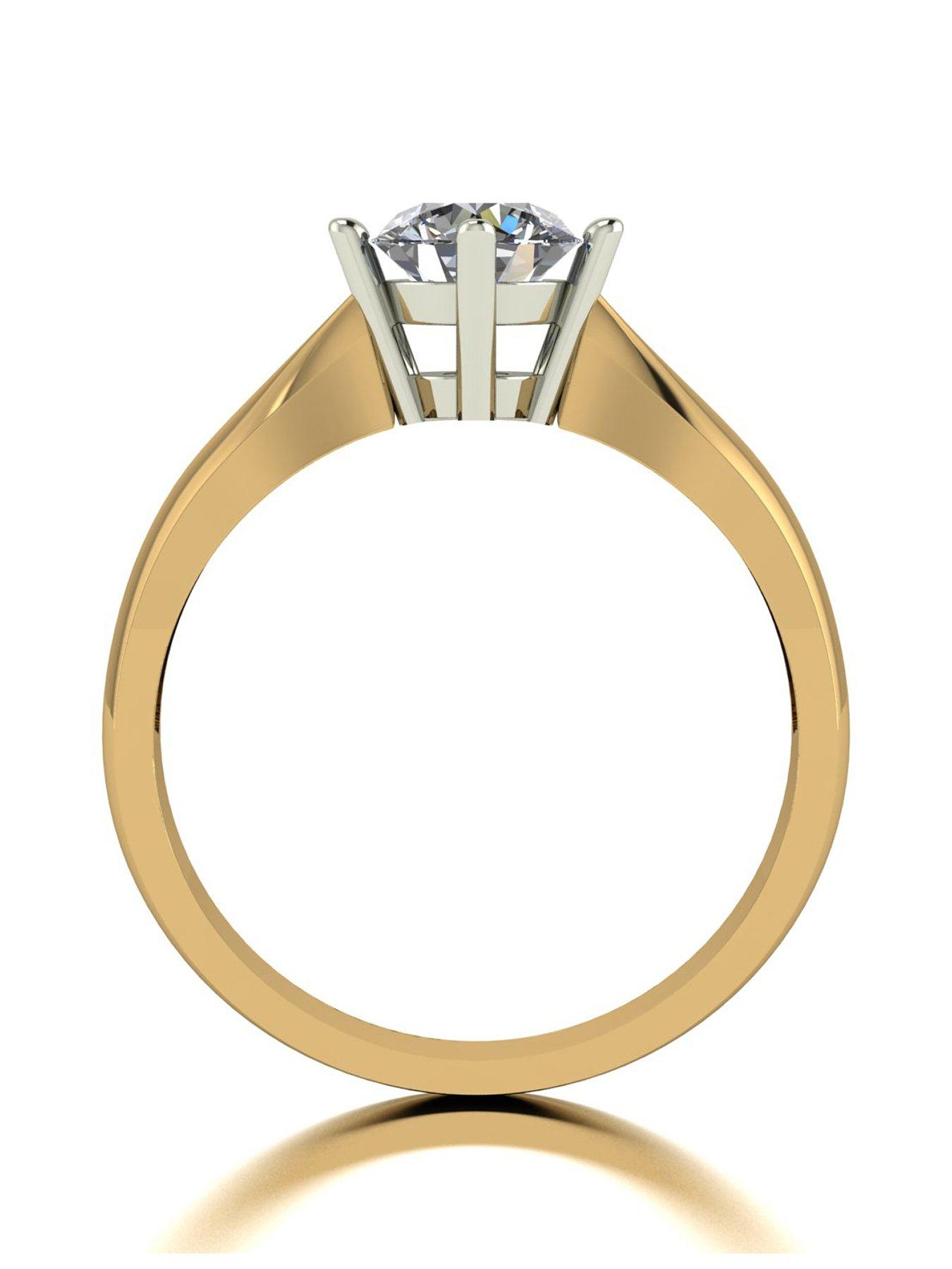 Image 2 of 5 of Moissanite 9ct Gold 0.75ct total eq Moissanite Solitaire Ring
