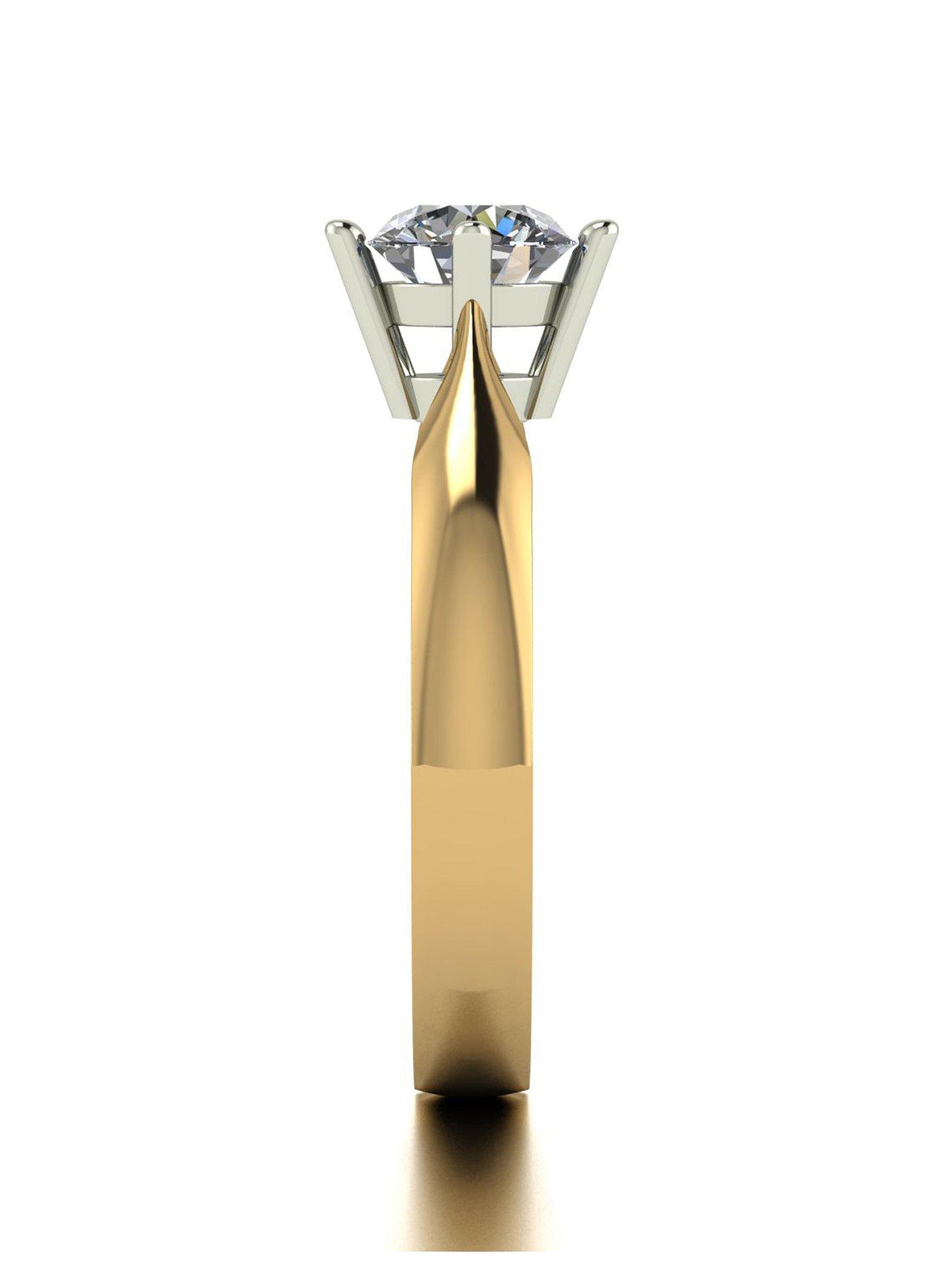 Image 3 of 5 of Moissanite 9ct Gold 0.75ct total eq Moissanite Solitaire Ring