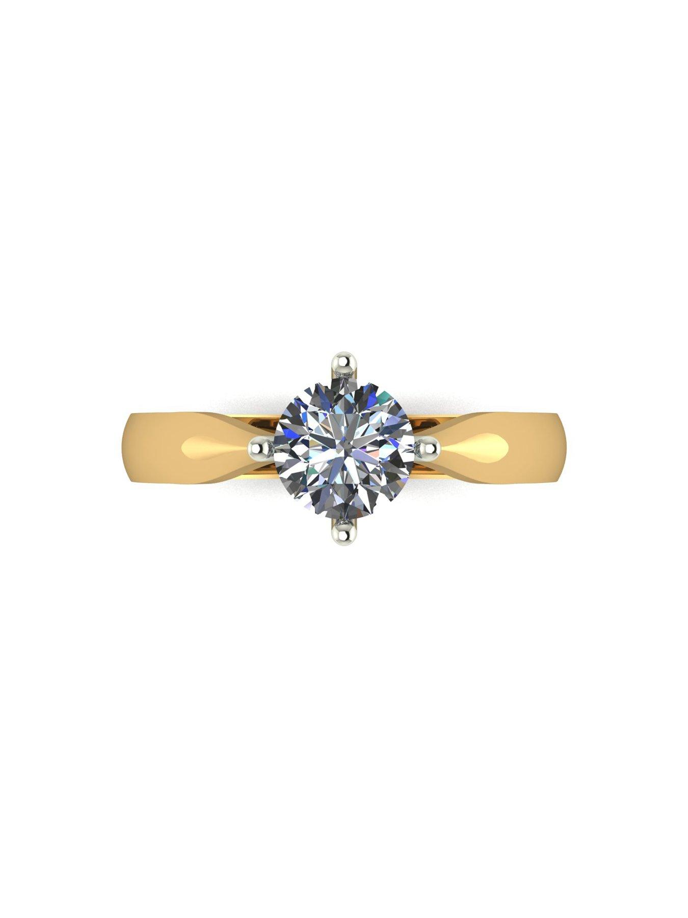 Image 4 of 5 of Moissanite 9ct Gold 0.75ct total eq Moissanite Solitaire Ring