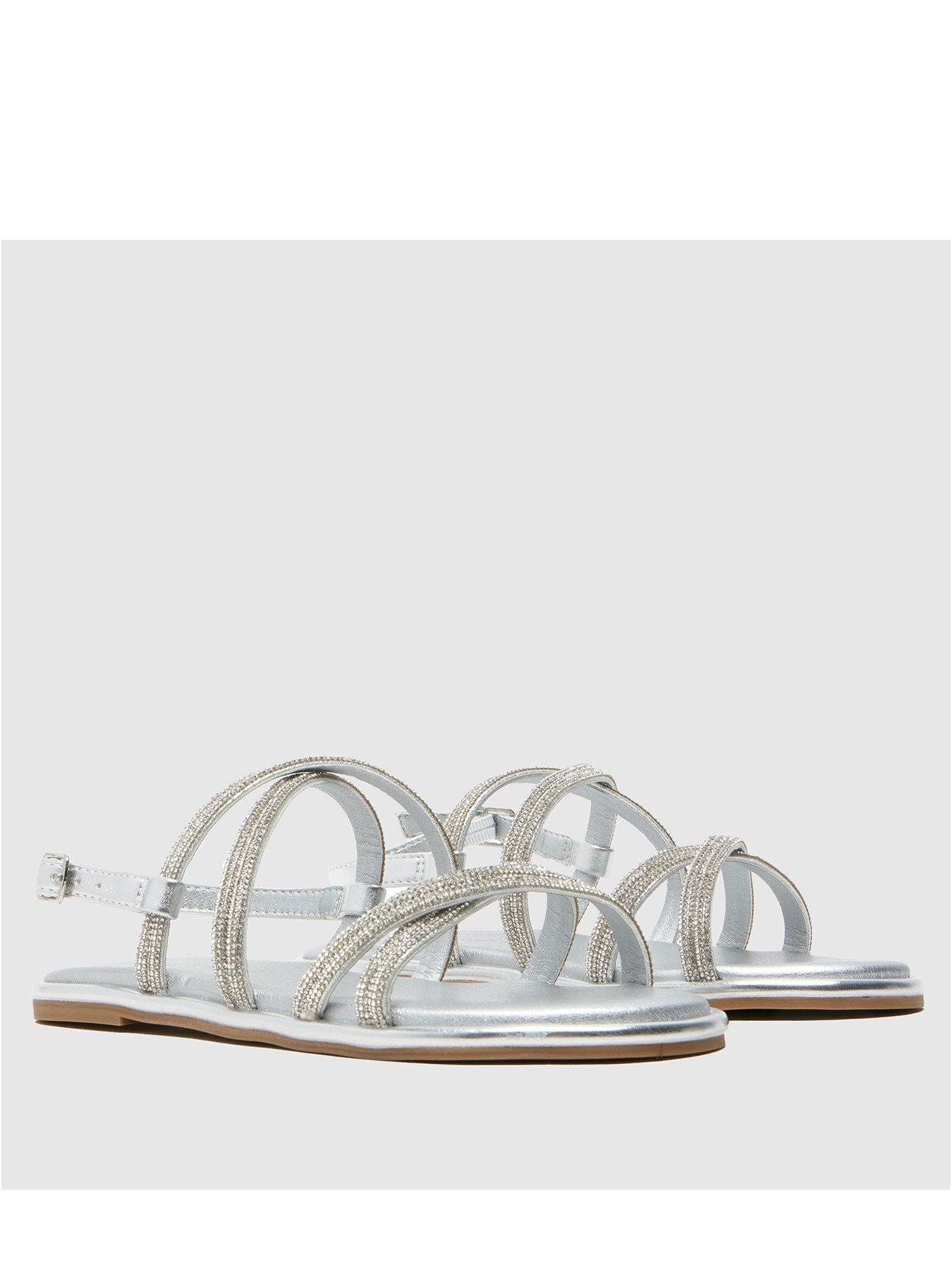 Image 2 of 4 of Schuh Junior Tevy Embellished Sandals - Silver