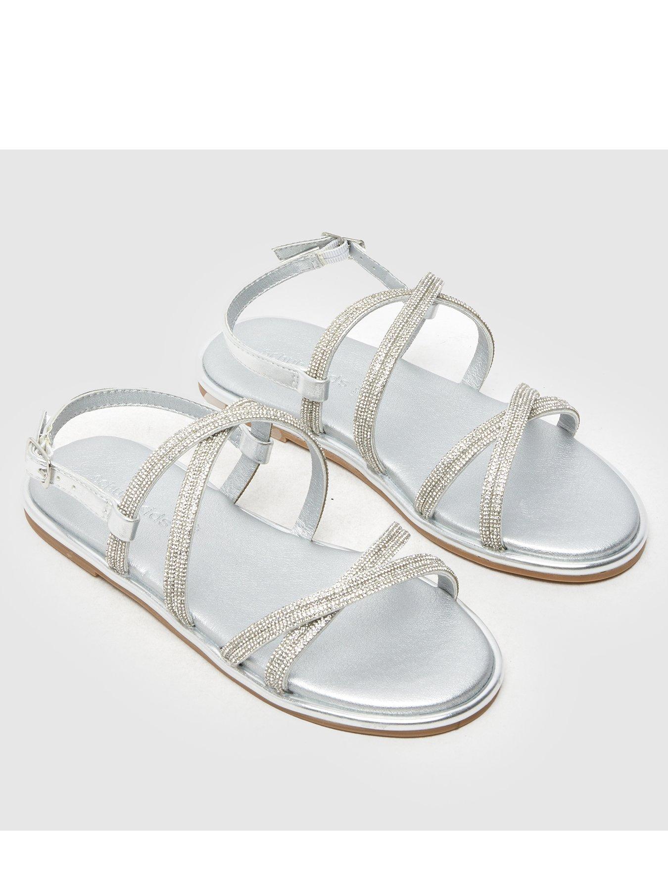 Image 3 of 4 of Schuh Junior Tevy Embellished Sandals - Silver