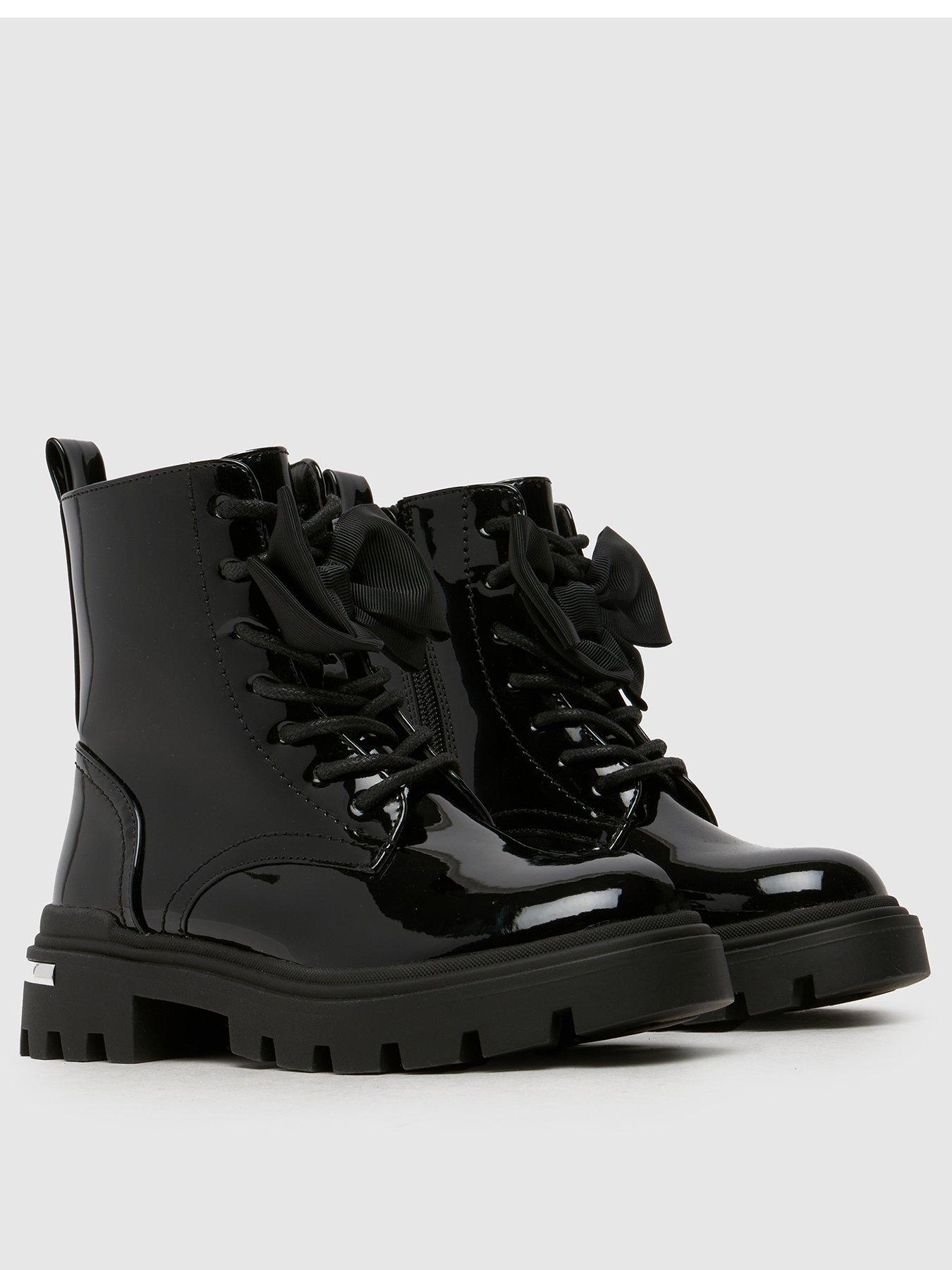 Image 2 of 4 of Schuh Callie Bow Junior Patent Boot - Black
