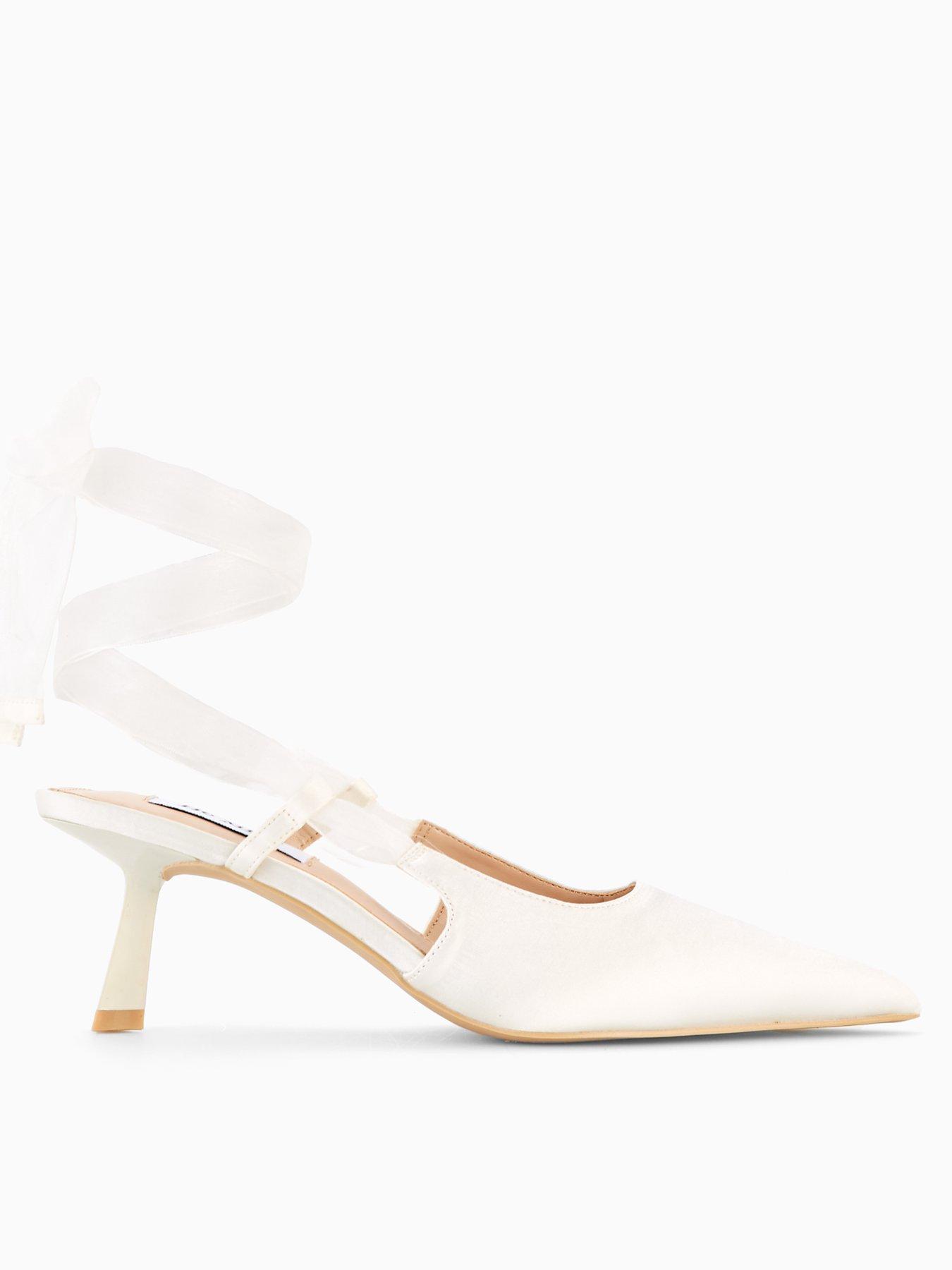 Raid: Nichelle Mesh Tie Back Heeled Shoes - White